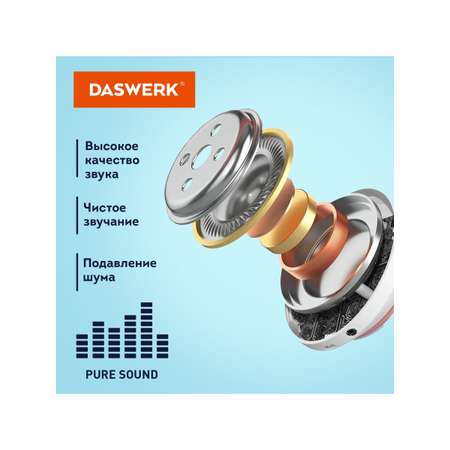 Наушники беспроводные DASWERK большие игровые с подсветкой накладные