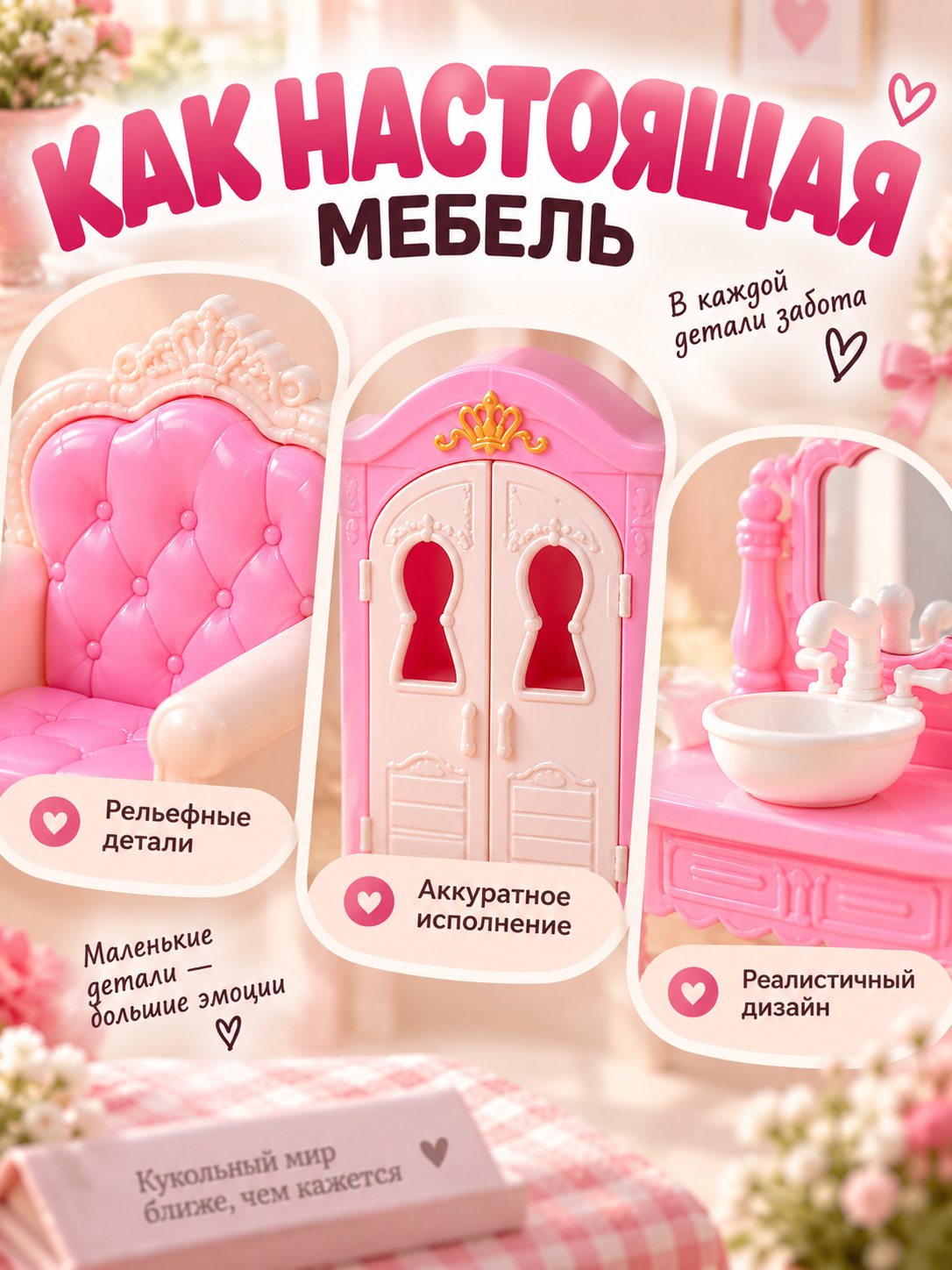 Домик для кукол MiniMinds с мебелью КукольныйДомик - фото 8