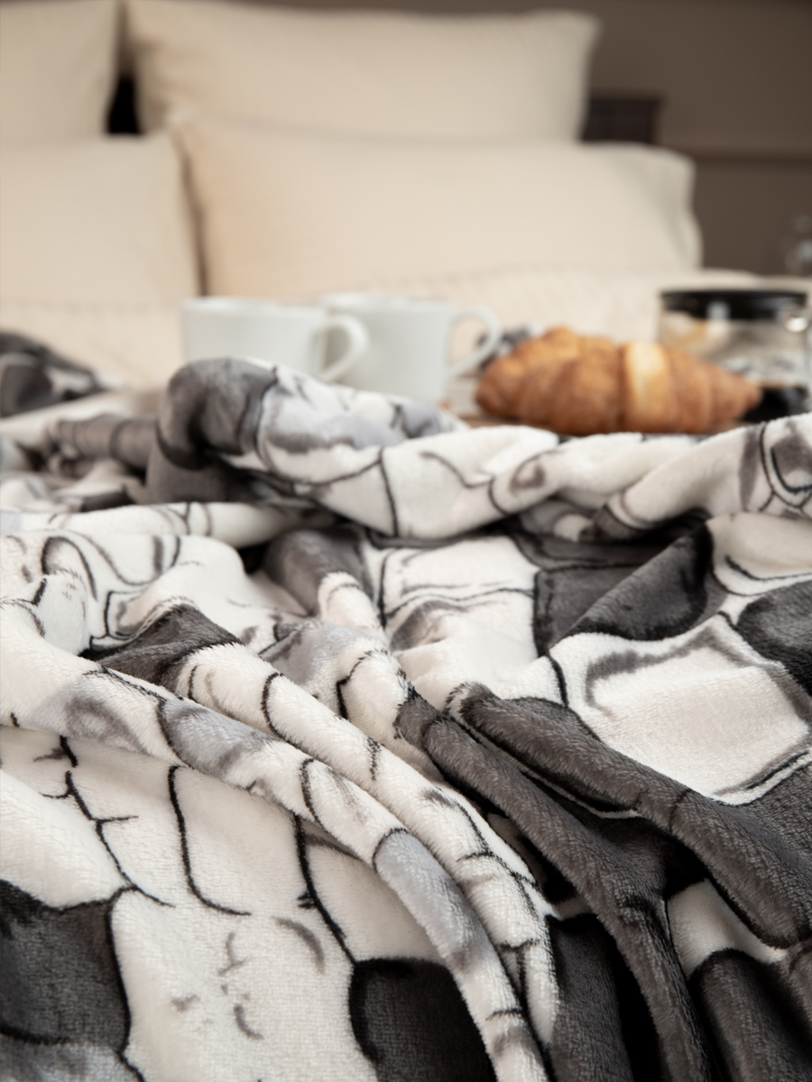 Плед TexRepublic Камешки 140 x 200 см велсофт - фото 3