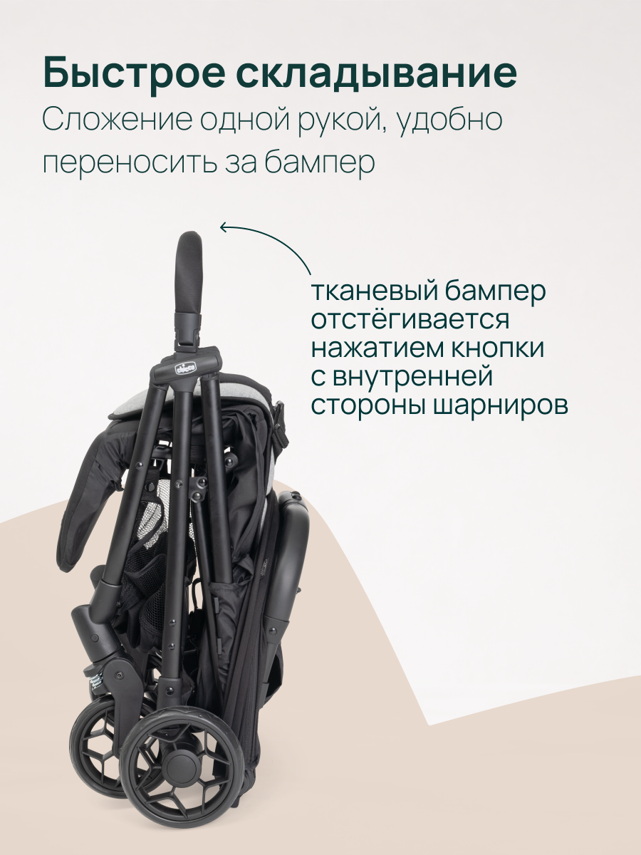 Коляска прогулочная Chicco Taormina Charcoal черный - фото 16