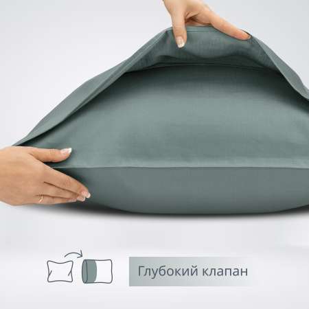 Комплект наволочек Monocolor 70*70 х 2шт сатин 5110 стальной