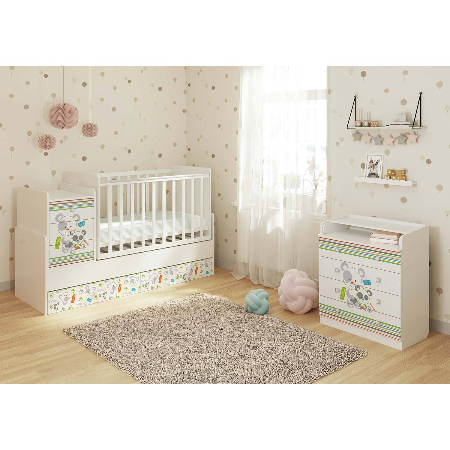 Детская кроватка Polini kids прямоугольная, без маятника (белый) - фото 8