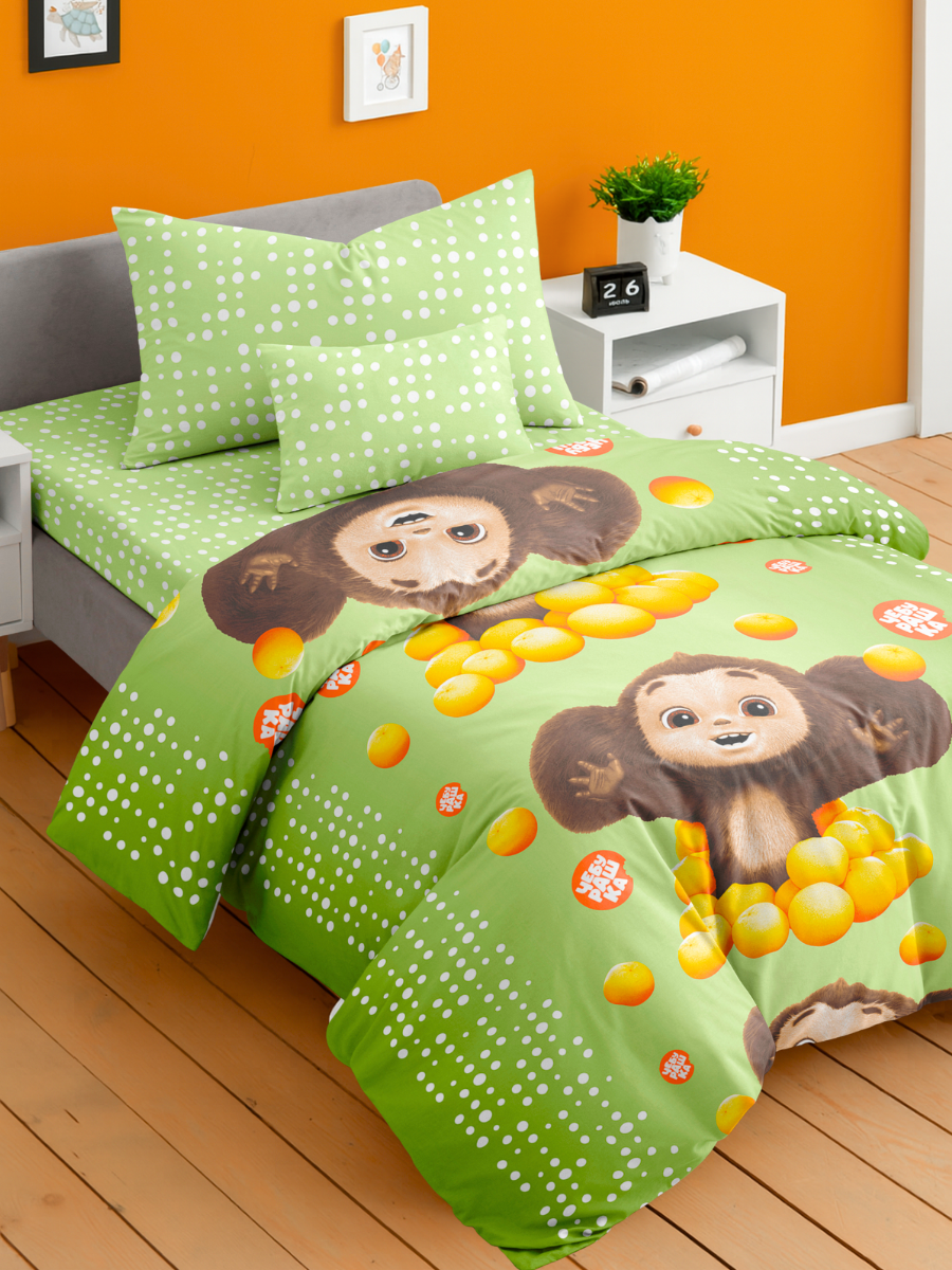 Комплект постельного белья Ночь Нежна Чебурашка полутораспальный 3 предм. - фото 4