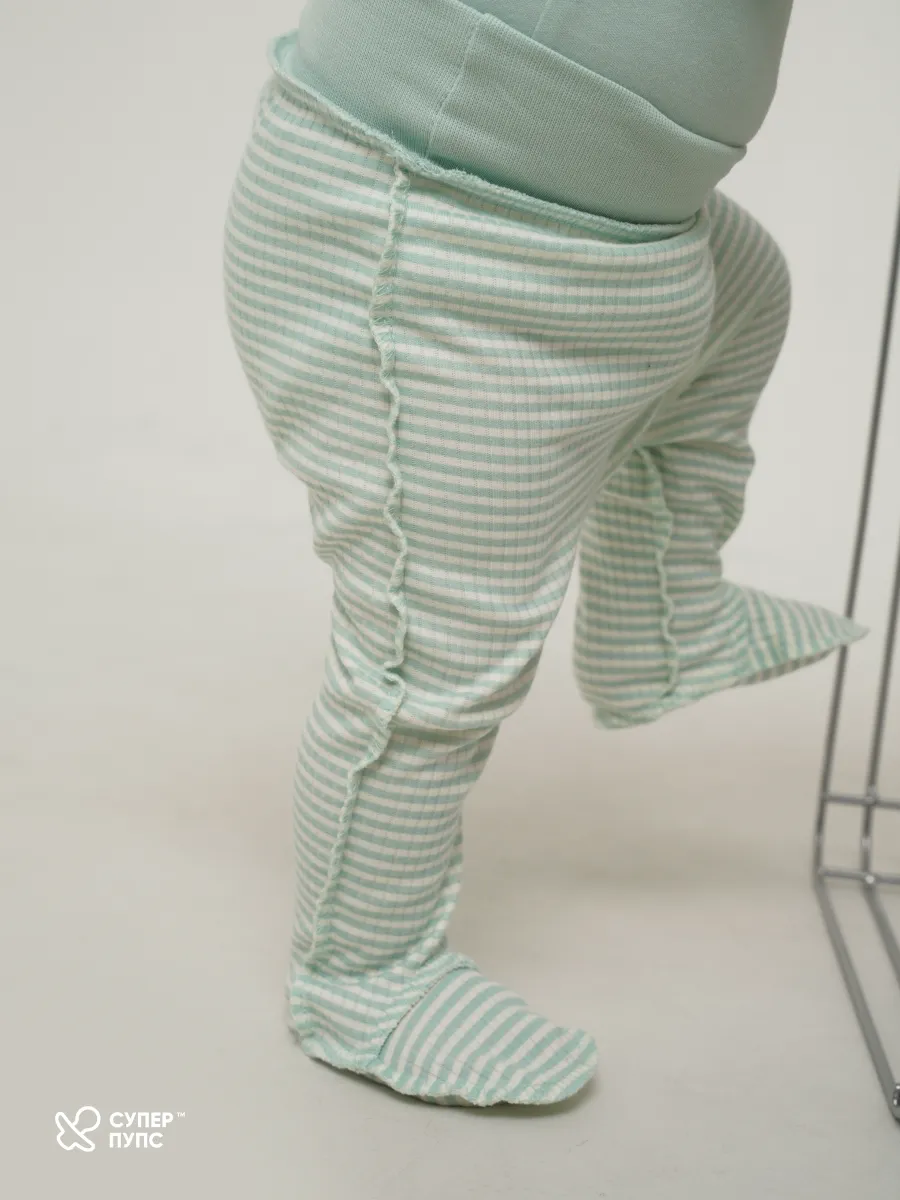 Ползунки 3 шт Супер Пупс нбр/3пр/полз/SK21/зеленыецветочки - фото 11