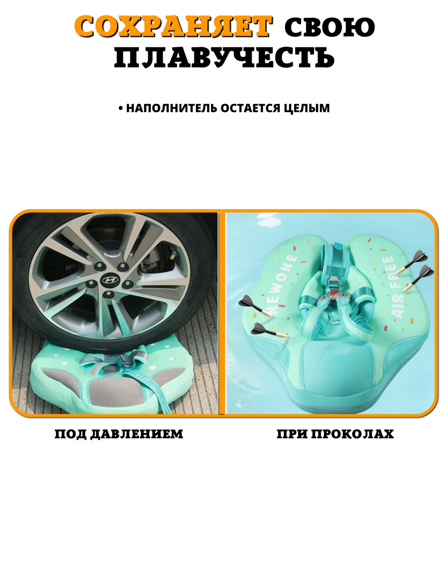 Круг для плавания детский Newone с трусами и навесом 3-24 месяца. Ненадувной круг для плавания для малышей - фото 15