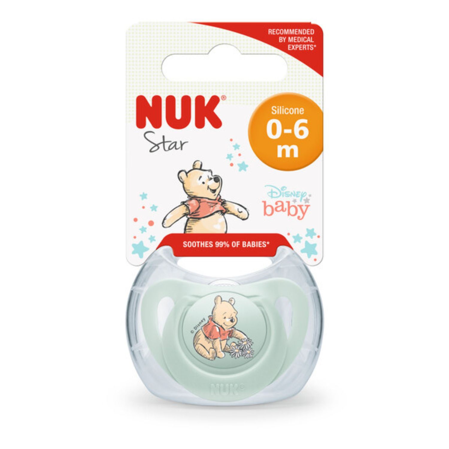 Пустышка Nuk силикон классическая от 0 мес. в ассортименте - фото 4