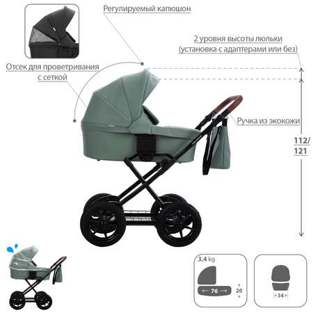 Коляска 2 в 1 Bebetto Aquarius PRO