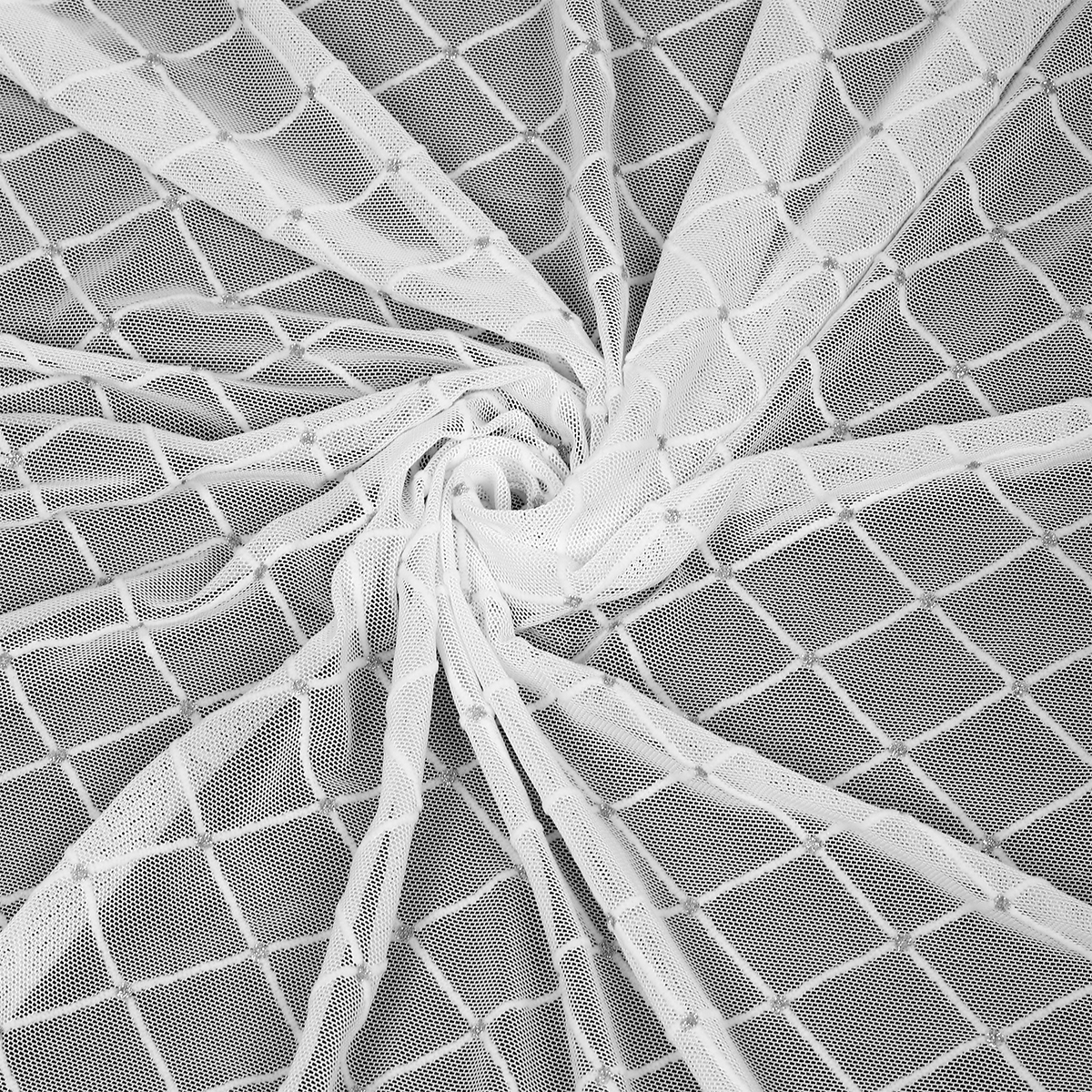 Ткань TBY Сетка эластичная цвет белый уп.1м - фото 3