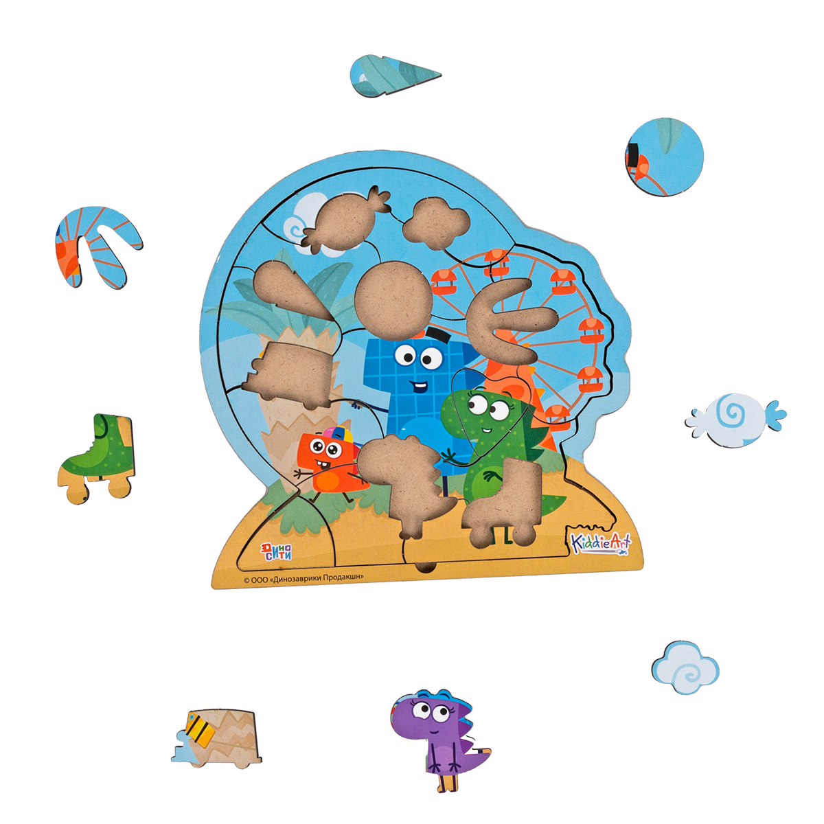 Пазл KiddieArt Семейка завров в ДиноЛэнд деревянный - фото 7