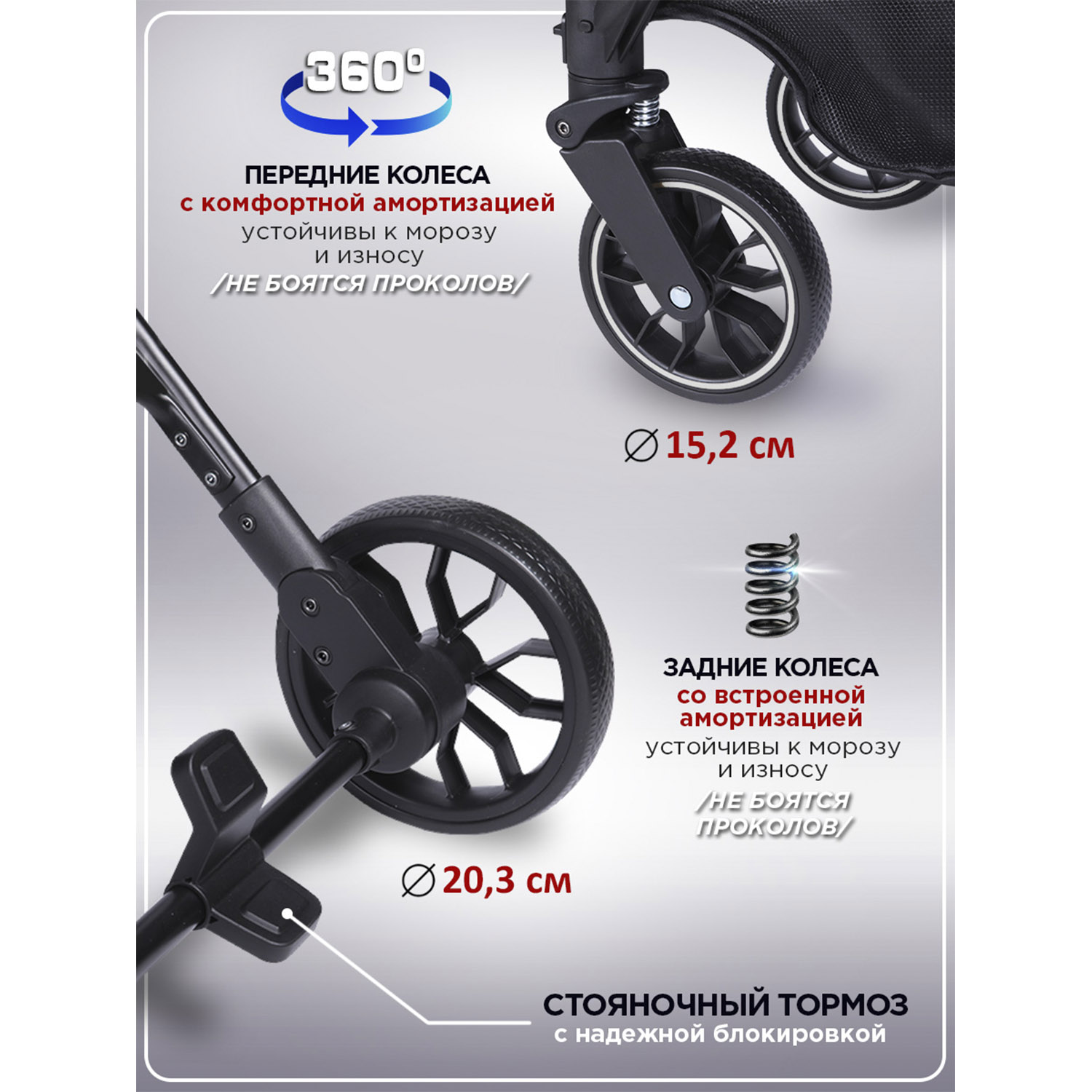 Коляска прогулочная BabyCare Venetto Темно Серый - фото 5