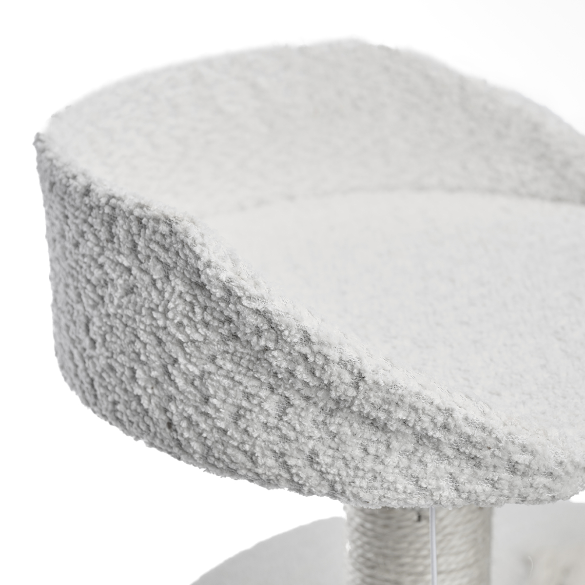Дом-когтеточка для кошек Не один дома Boucle белый 45*45*112см - фото 11