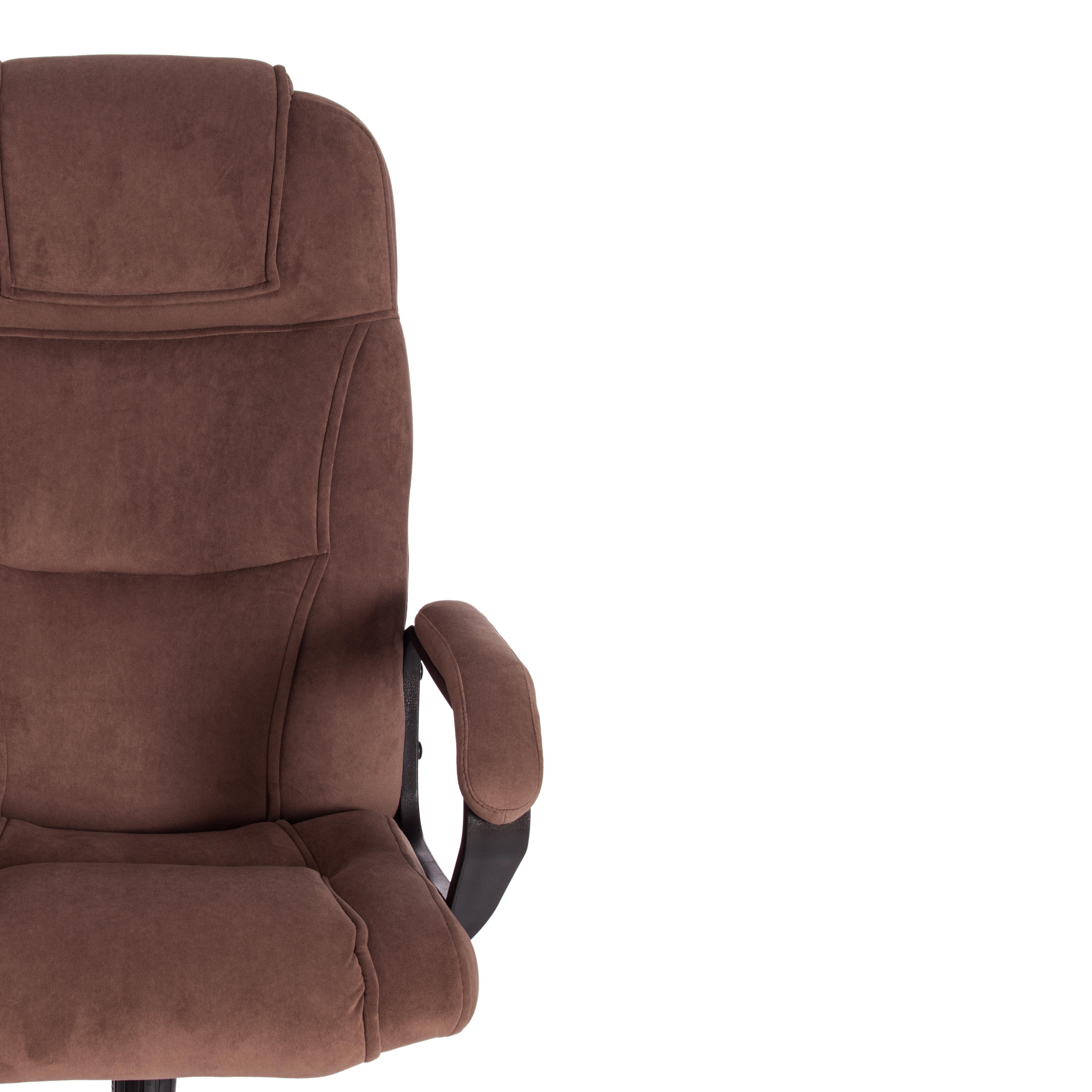 Компьютерное кресло TETCHAIR Бергамо хром флок коричневый - фото 7