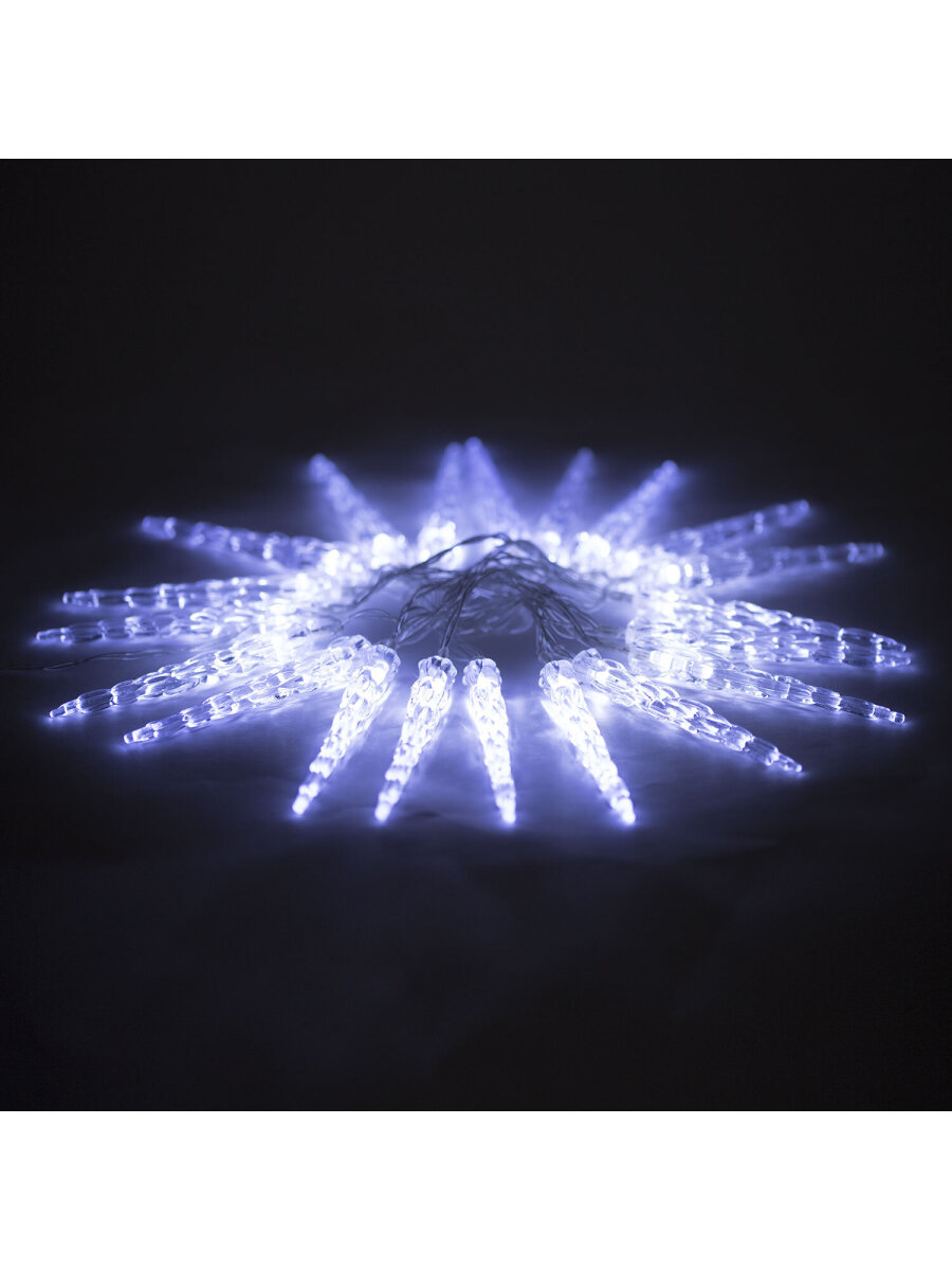 Гирлянда нить новогодняя Золотая сказка интерьерная для дома и на елку Сосульки на батарейках светодиодная - фото 11