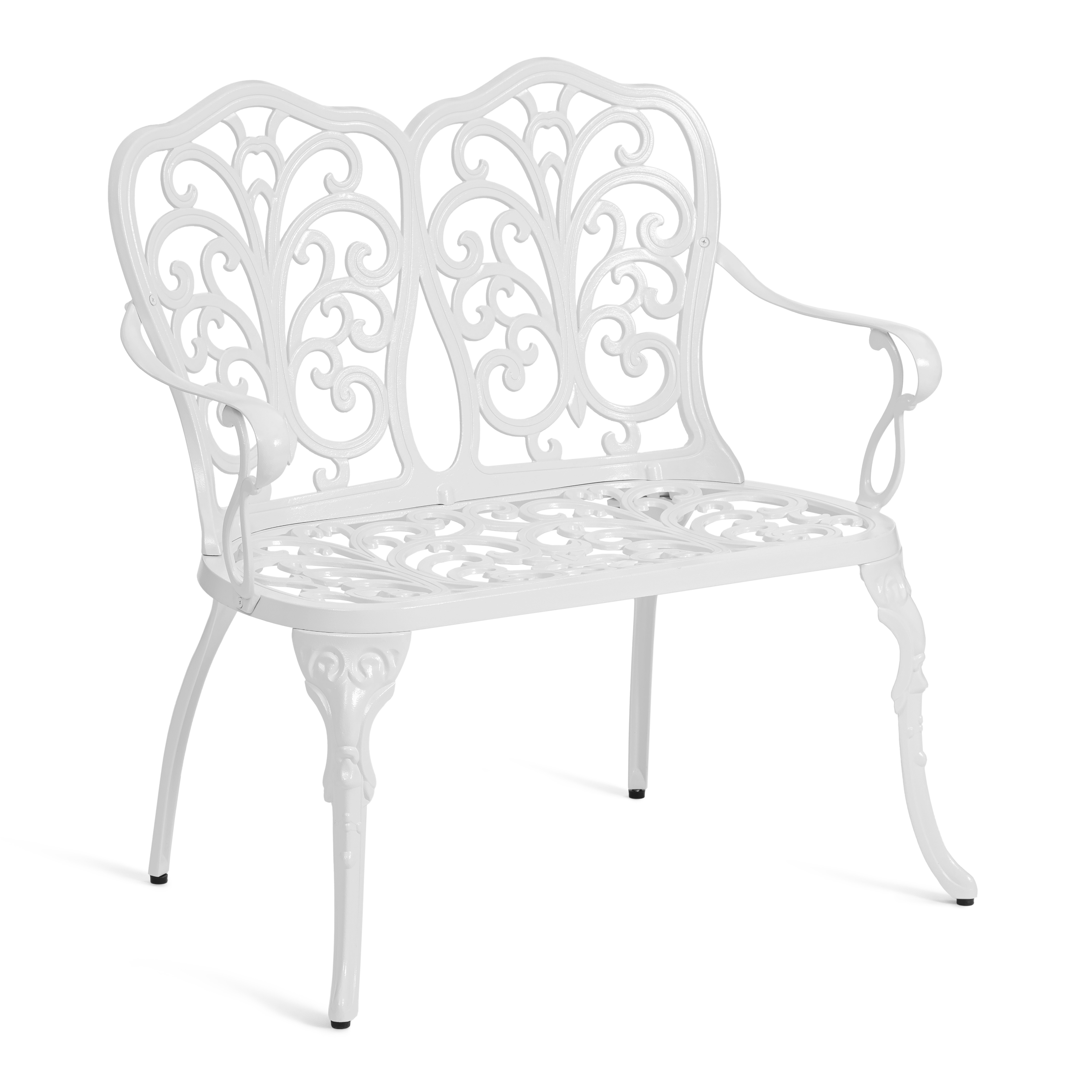 Садовая скамья TETCHAIR Симфония алюминий античный белый - фото 2