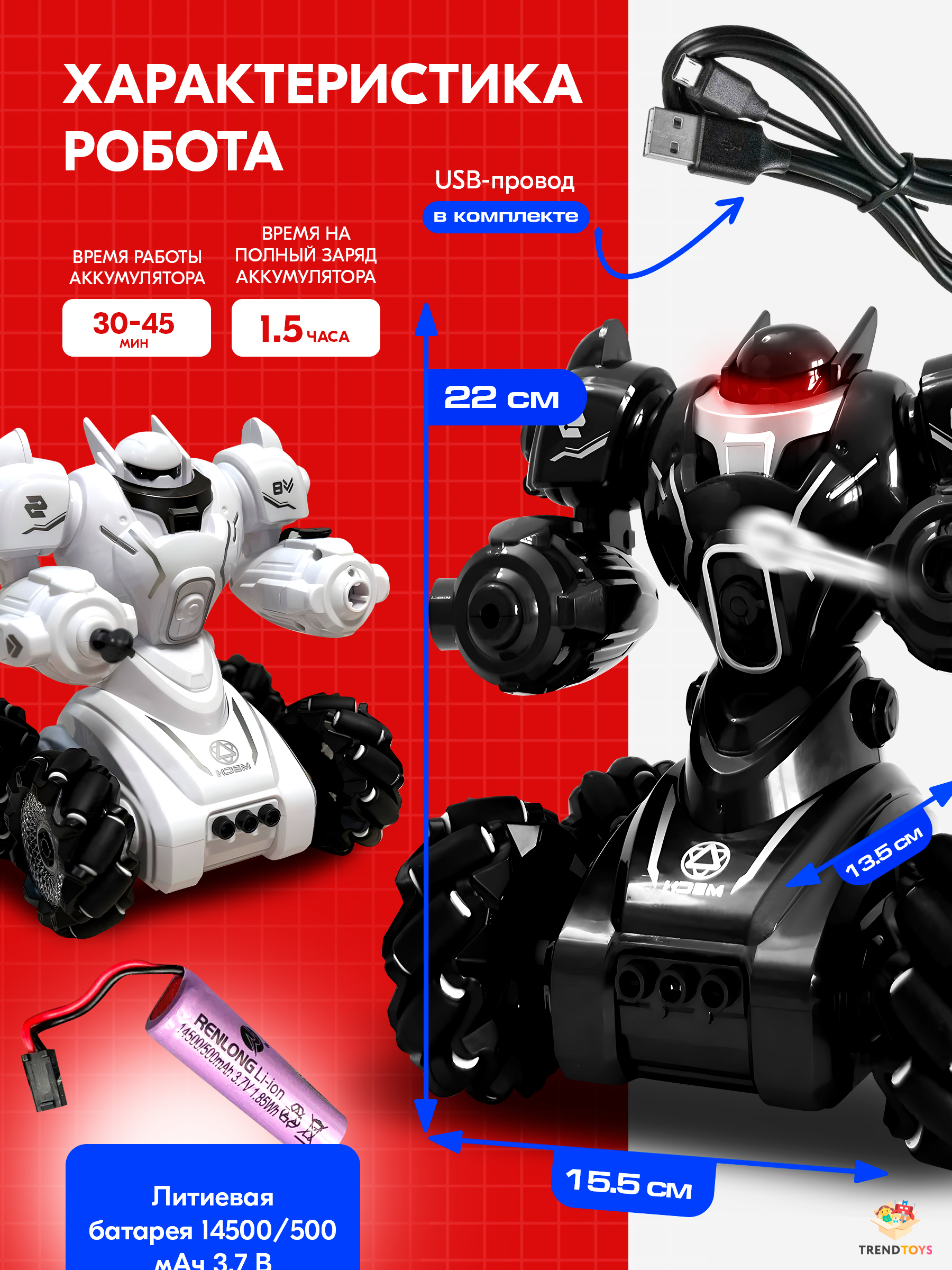 Робот РУ TrendToys машина робот для дрифта - фото 8