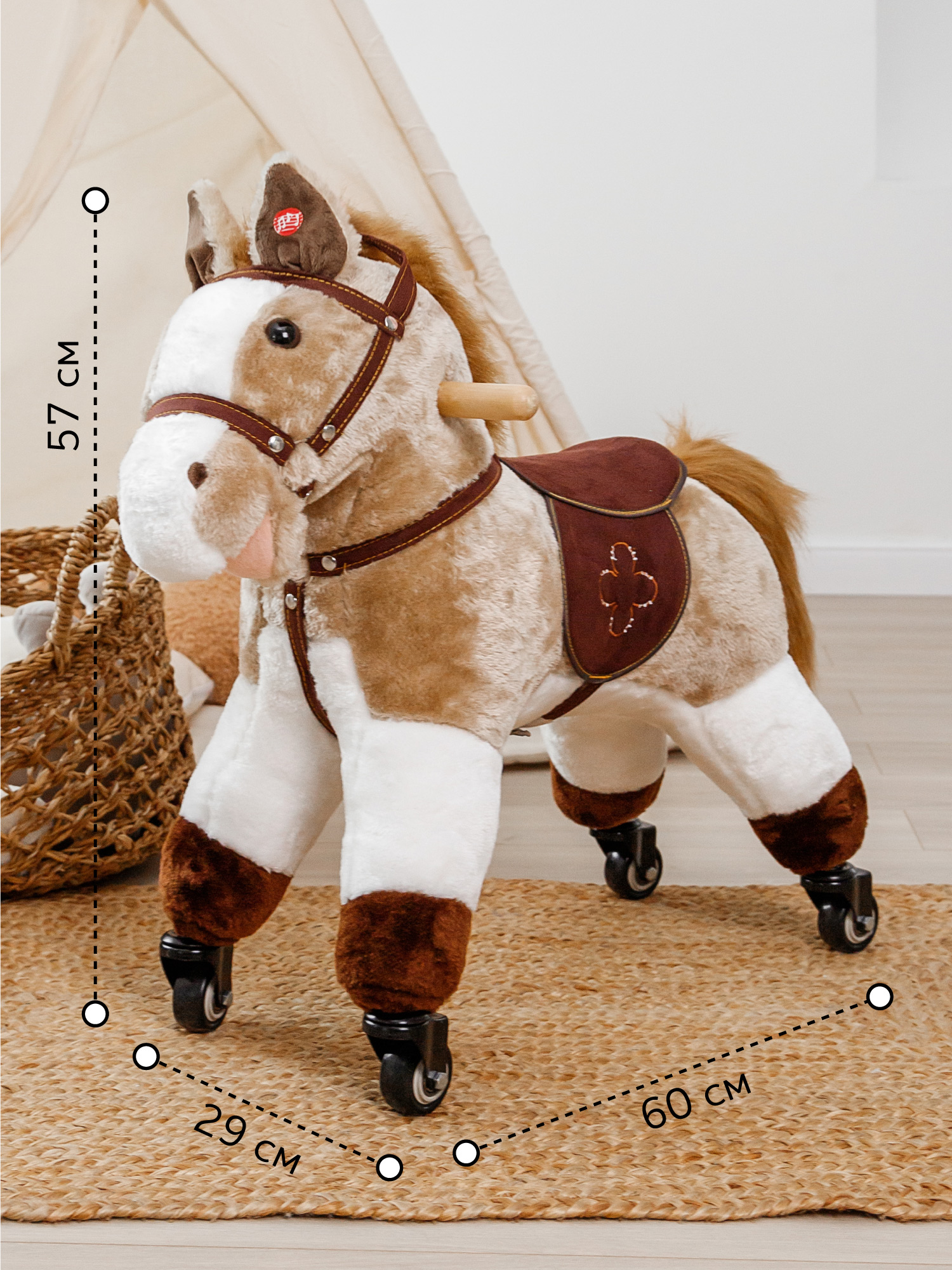 Каталка Amarobaby Funny Horse бежевый в ассортименте - фото 5