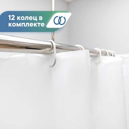 Штора для ванной полиэтиленовая VILINA 180х180 см белая