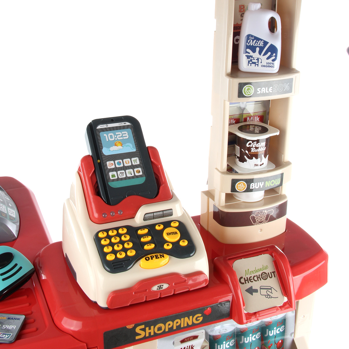 Игровой набор Veld Co тележки и корзинки, прилавок, касса, продукты - фото 14