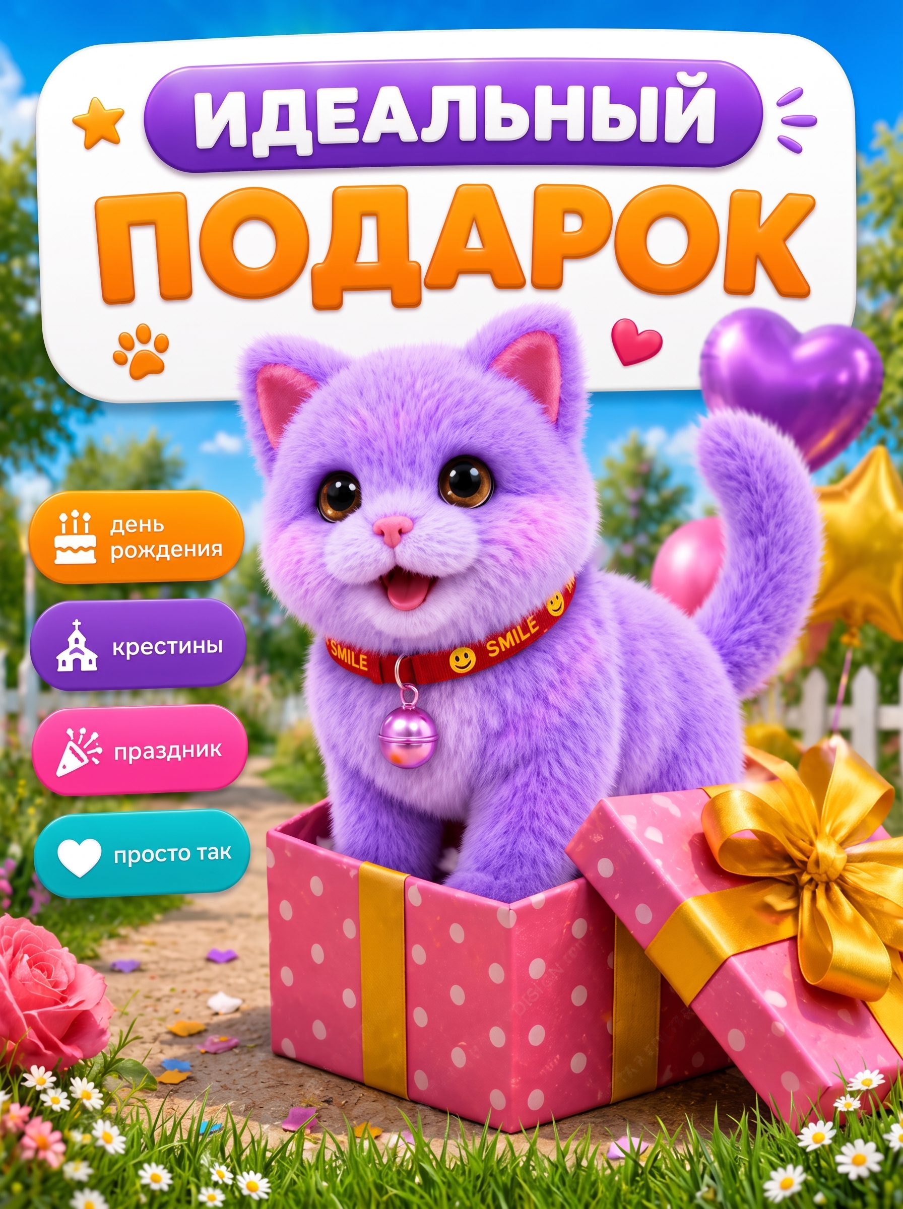 Мягкая игрушка FAVORITSTAR DESIGN Умный кот с мышкой - фото 8