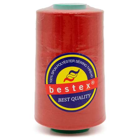 Нитки Bestex промышленные универсальные для шитья и рукоделия 40/2 5000 ярд 1 шт 243 красный