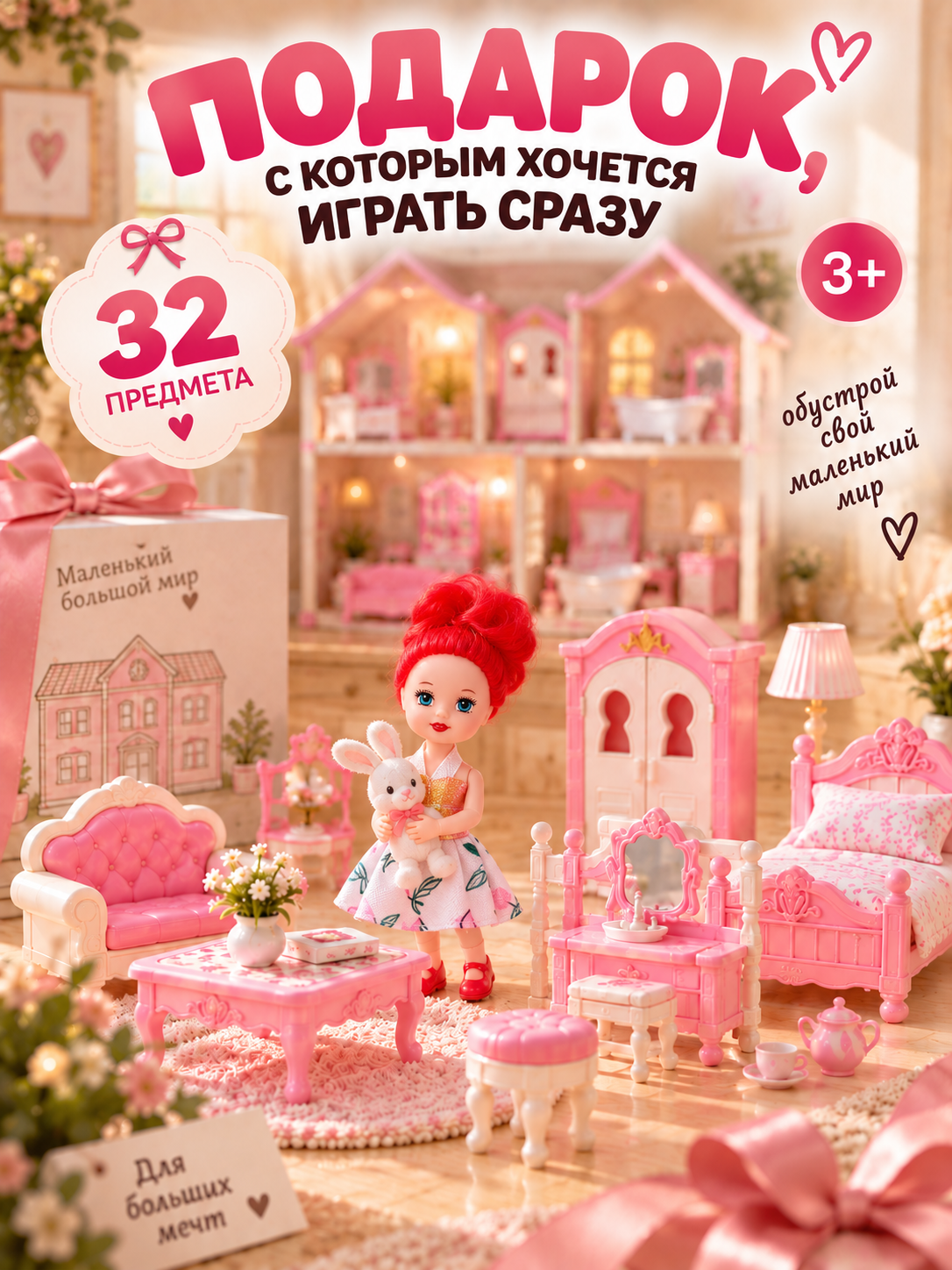 Домик для кукол MiniMinds с мебелью КукольныйДомик - фото 13