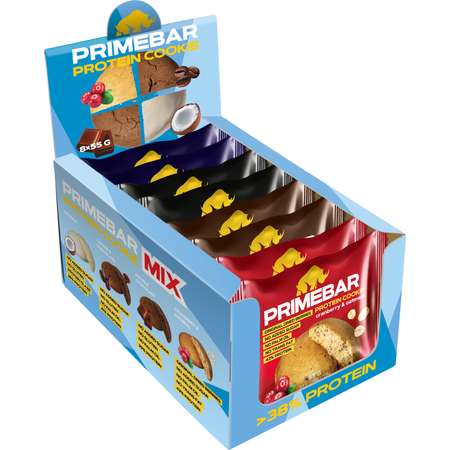 Печенье протеиновое Primebar Mix 55г*8шт