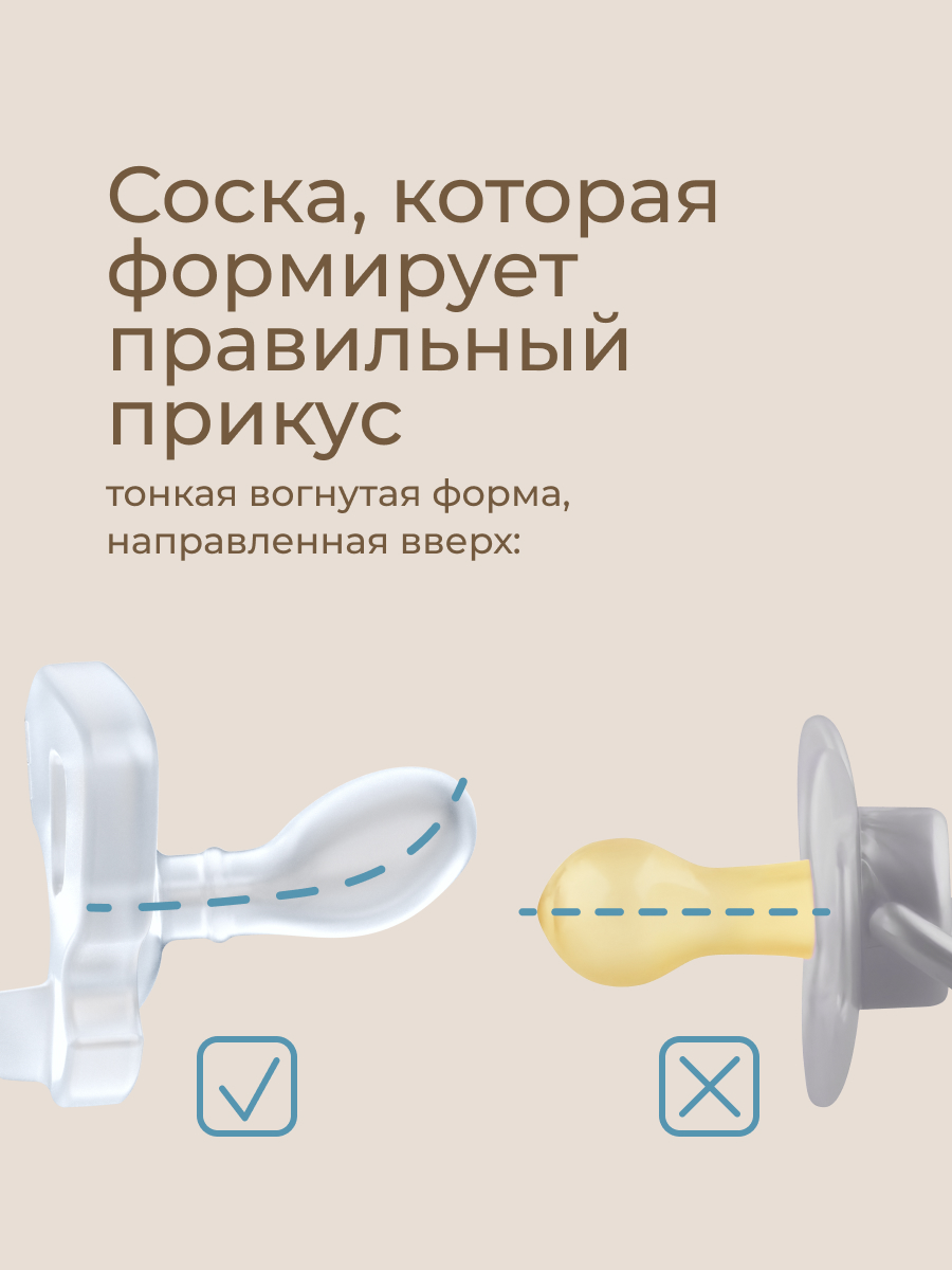 Пустышка ROXY-KIDS силикон ортодонтическая, анатомическая 2 шт. - фото 4