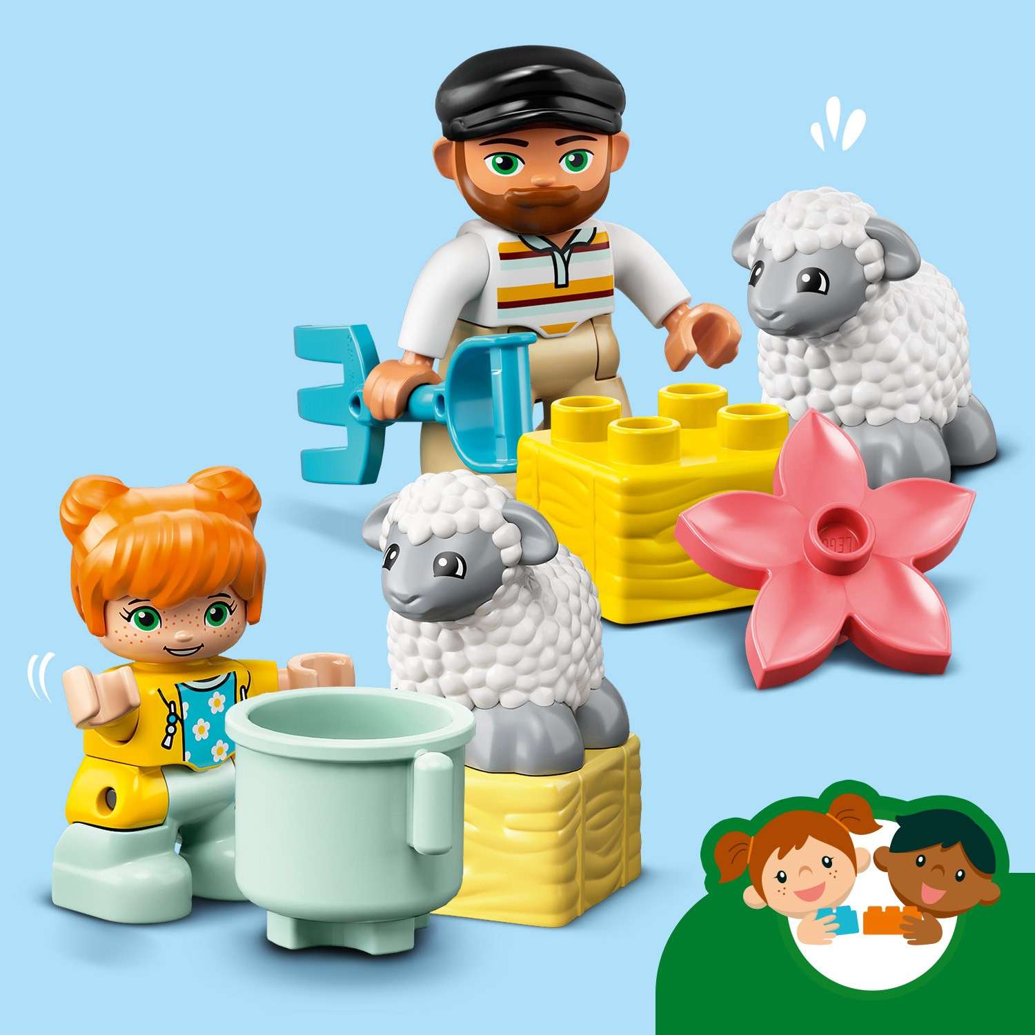 Конструктор LEGO DUPLO Фермерский трактор и животные блочный - фото 10