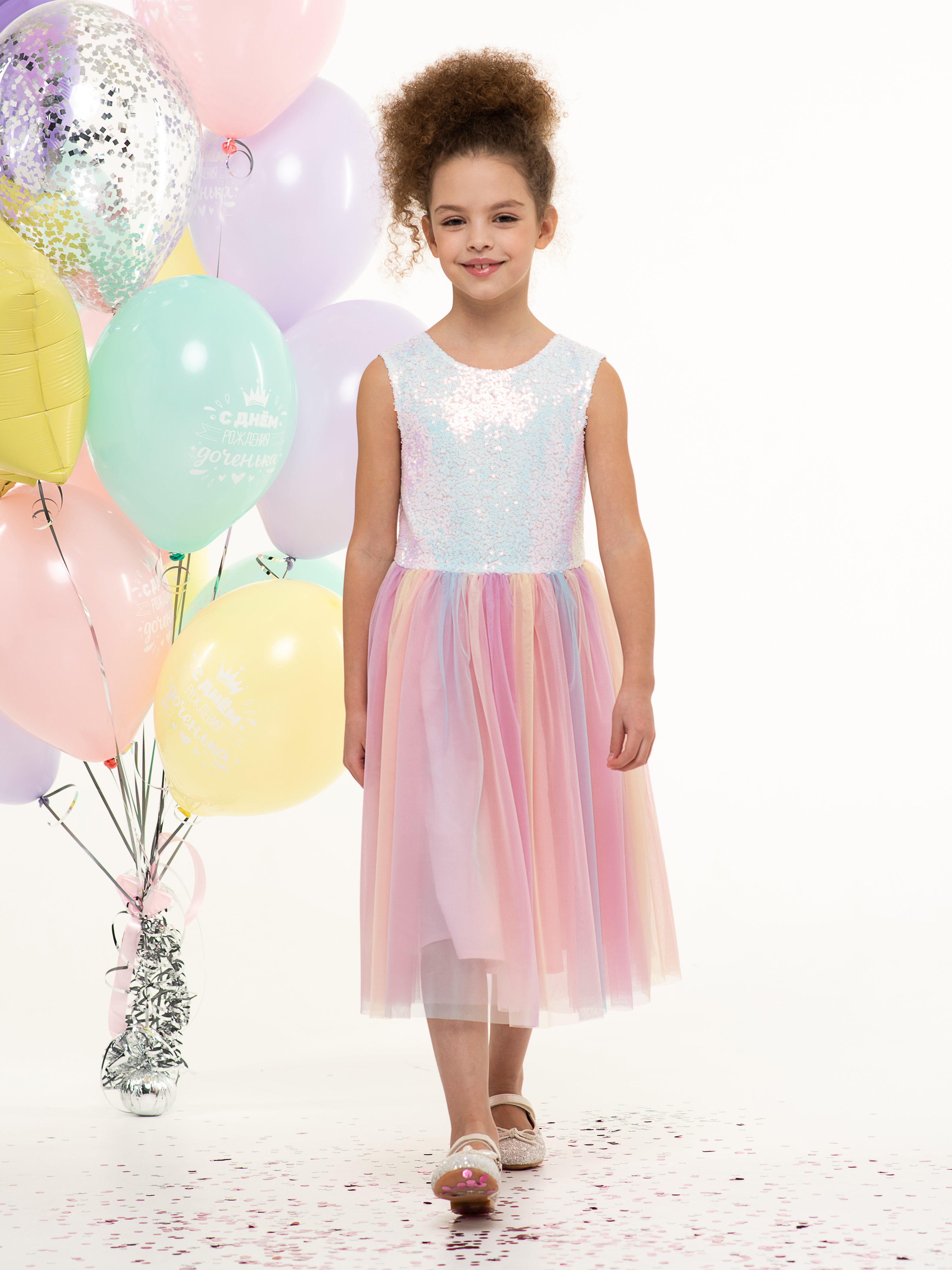 Платье LisaWeta D368 розовый - фото 2