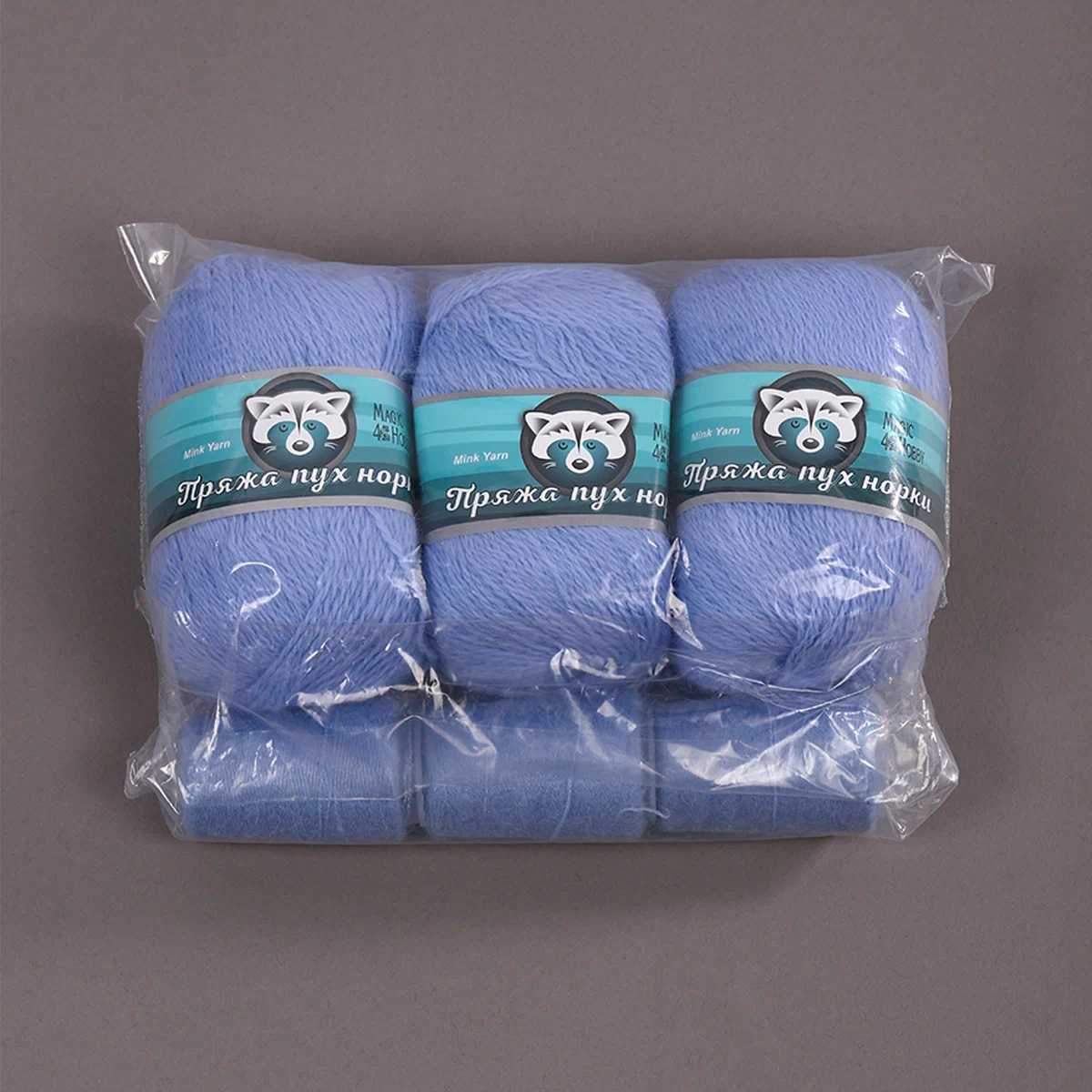 Пряжа Magic 4 Hobby Пух норки (80% пух норки, 20% полиамид) 3х50г/350м цвет голубой - фото 5