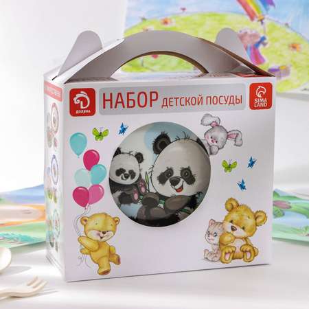 Набор посуды Доляна Панда 3 шт.