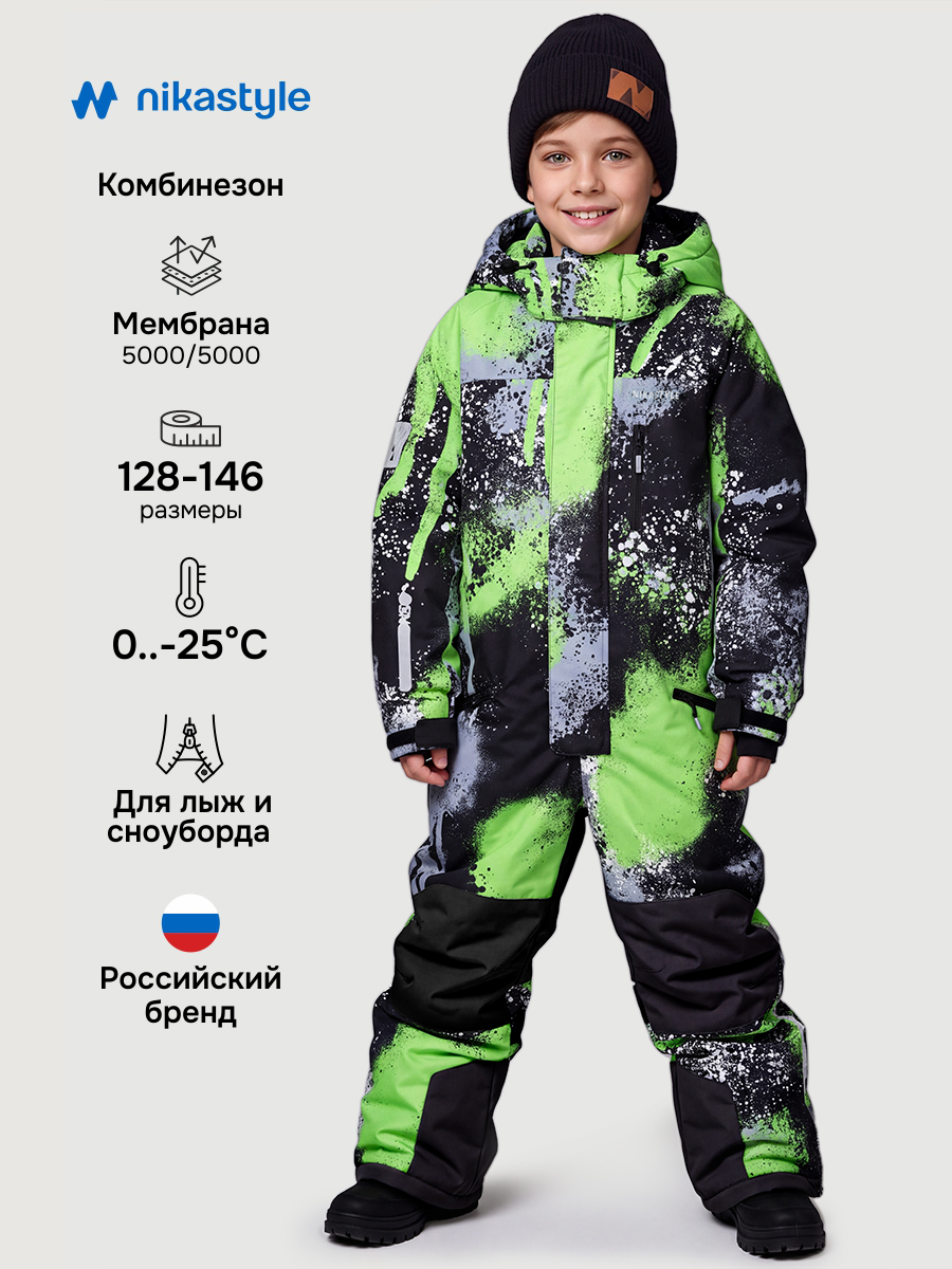 Комбинезон NIKASTYLE 8з1325 салат/черный - фото 2