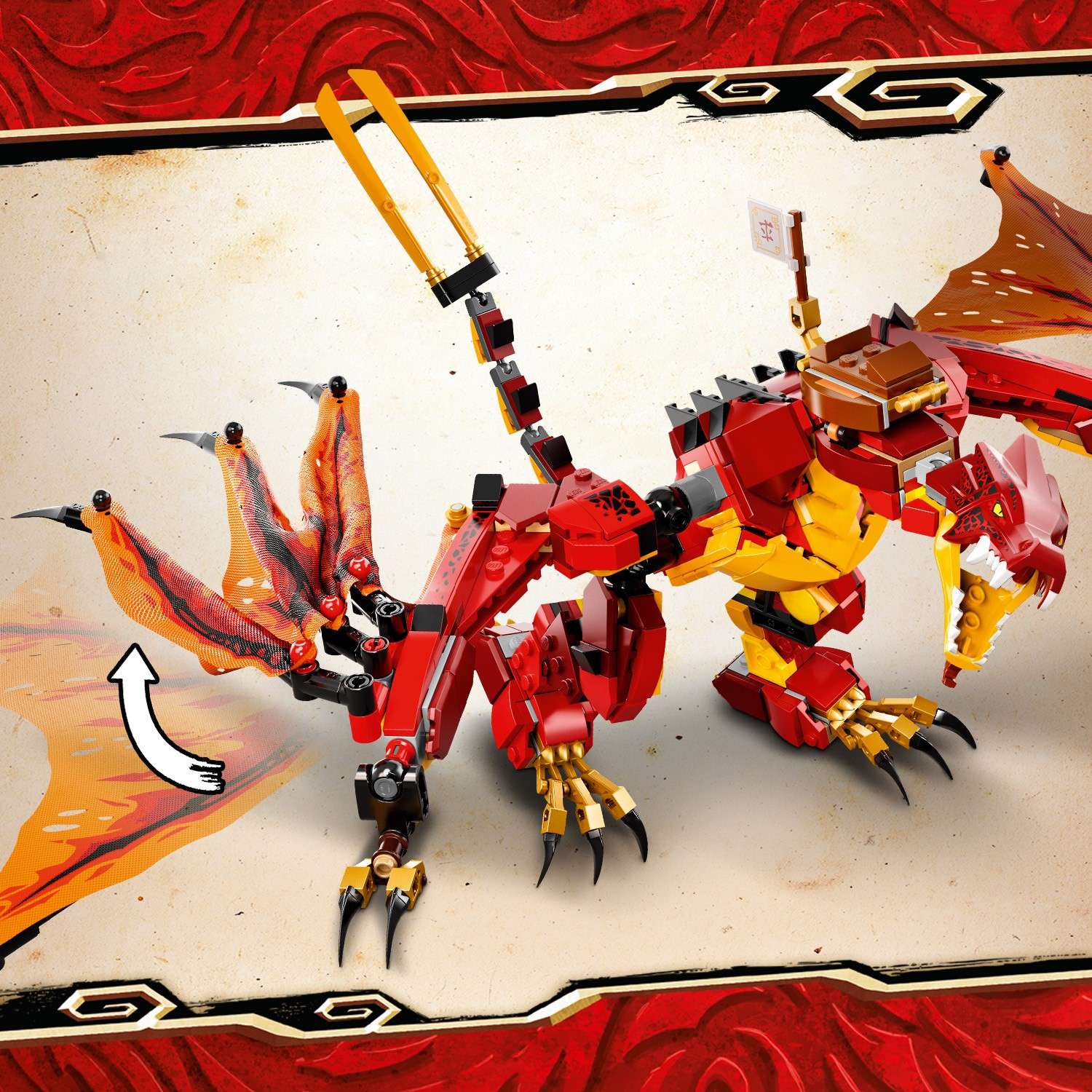 Конструктор LEGO NINJAGO Атака огненного дракона блочный - фото 10