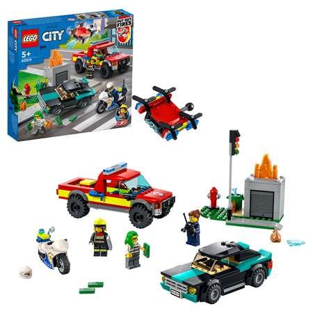 Конструктор LEGO City Fire Rescue and Police Chase блочный