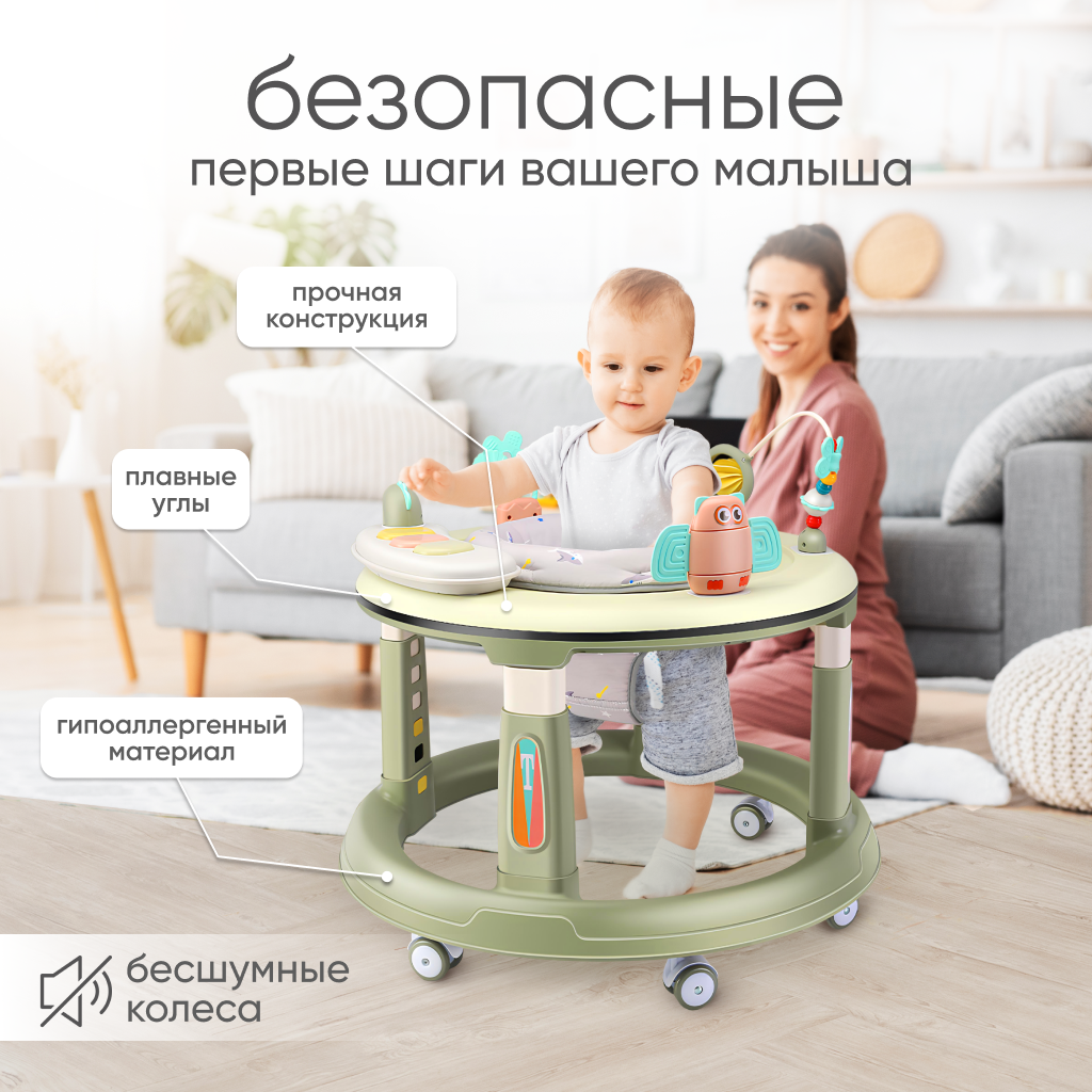 Ходунки детские для мальчиков и девочек Solmax с игровой панелью каталка - фото 2