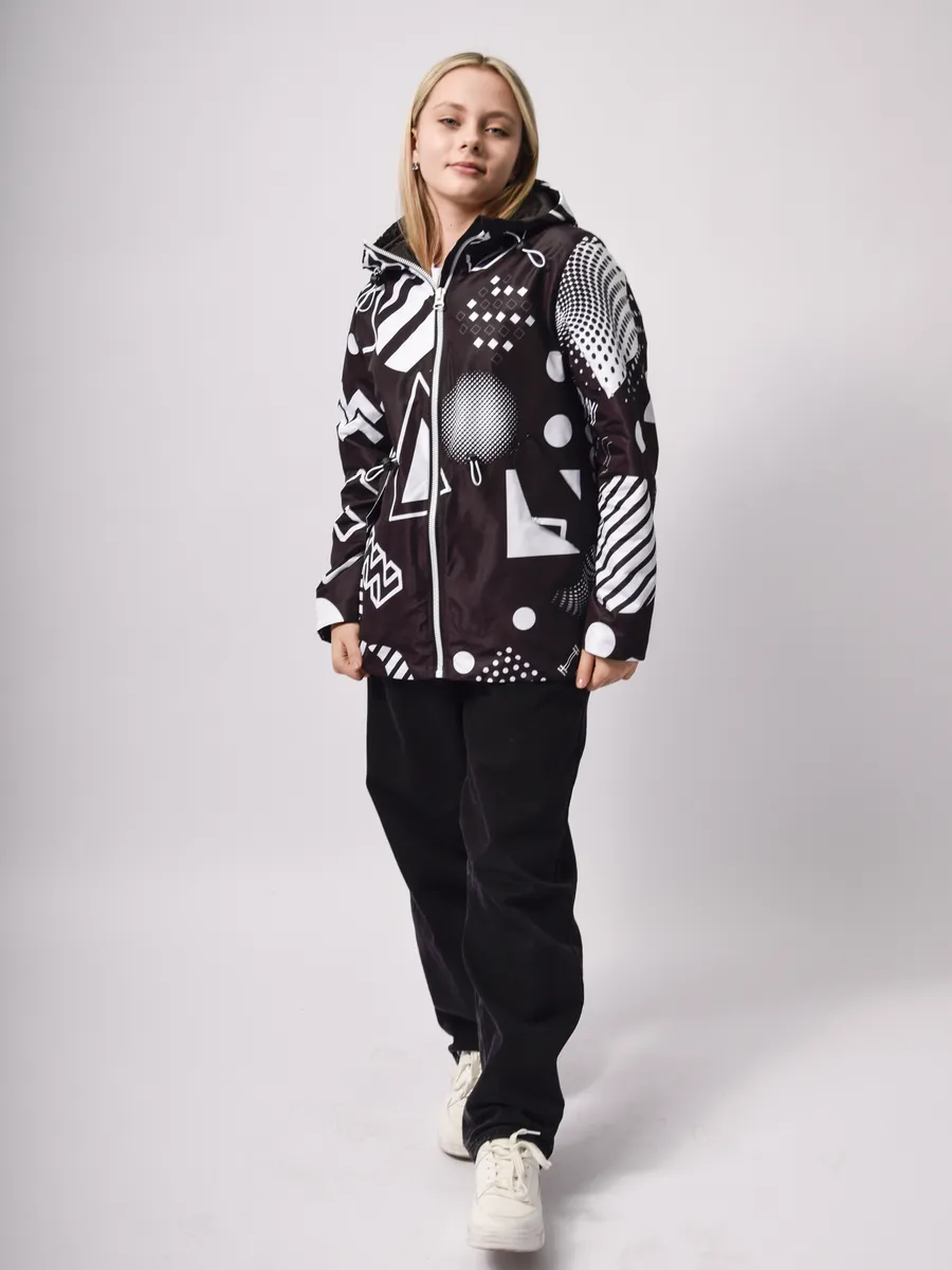 Ветровка Аврора 1107-Д/черный/белый - фото 4