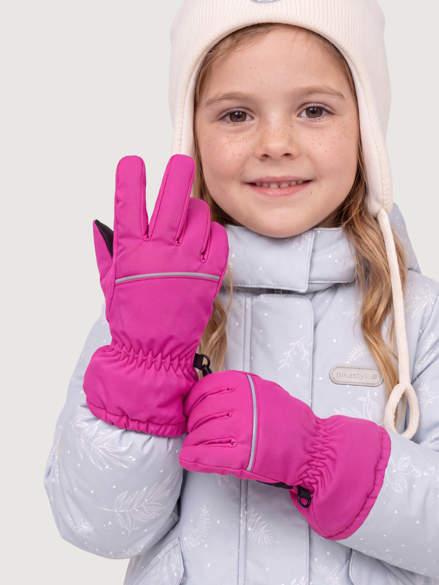 Изображение товара Зимние мембранные детские перчатки NIKASTYLE для девочек для лыж и спорта