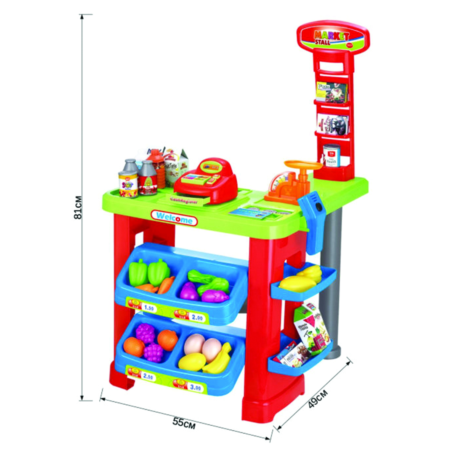 Игровой набор ND PLAY тележки и корзинки, касса, продукты - фото 3