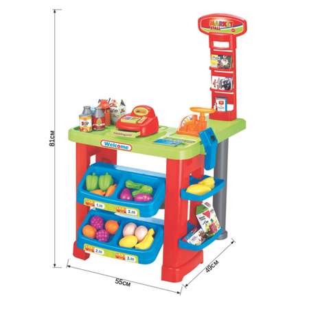 Игровой набор ND PLAY тележки и корзинки, касса, продукты