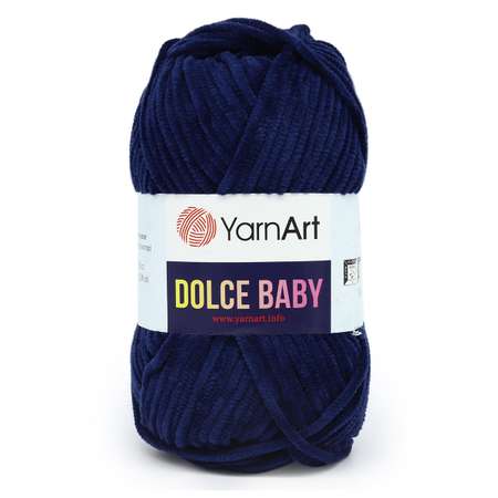 Пряжа для вязания YarnArt Dolce Baby 50 гр 85 м микрополиэстер плюшевая 5 мотков 756 темно-синий