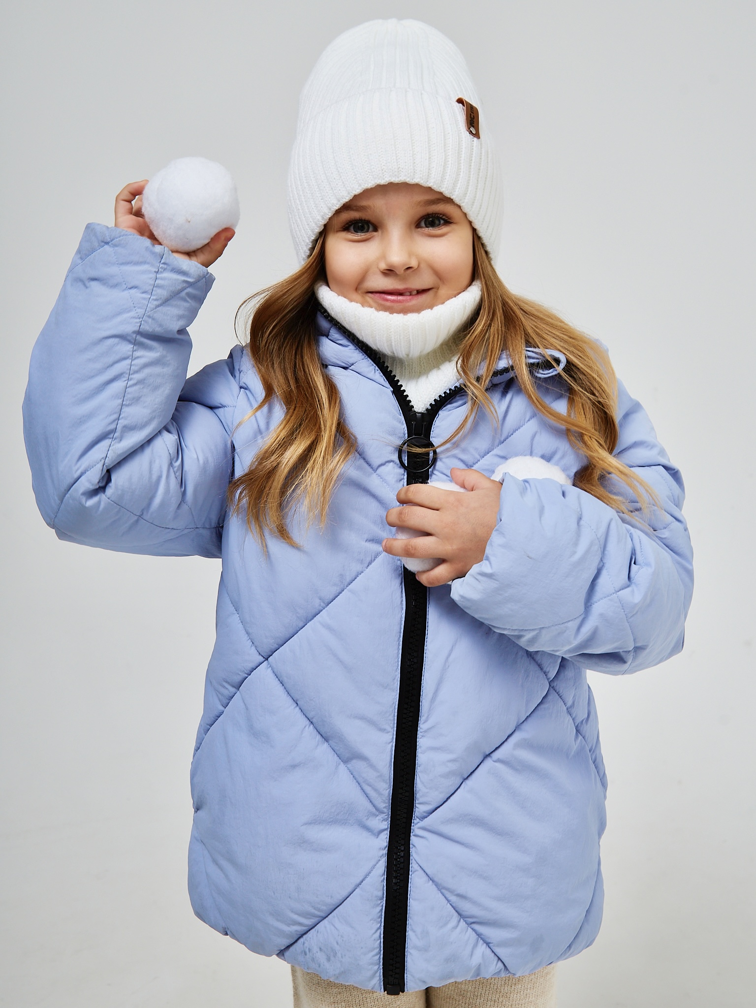 Шапка и снуд NYCkids NYC-H-53-poloski-whiteG - фото 10