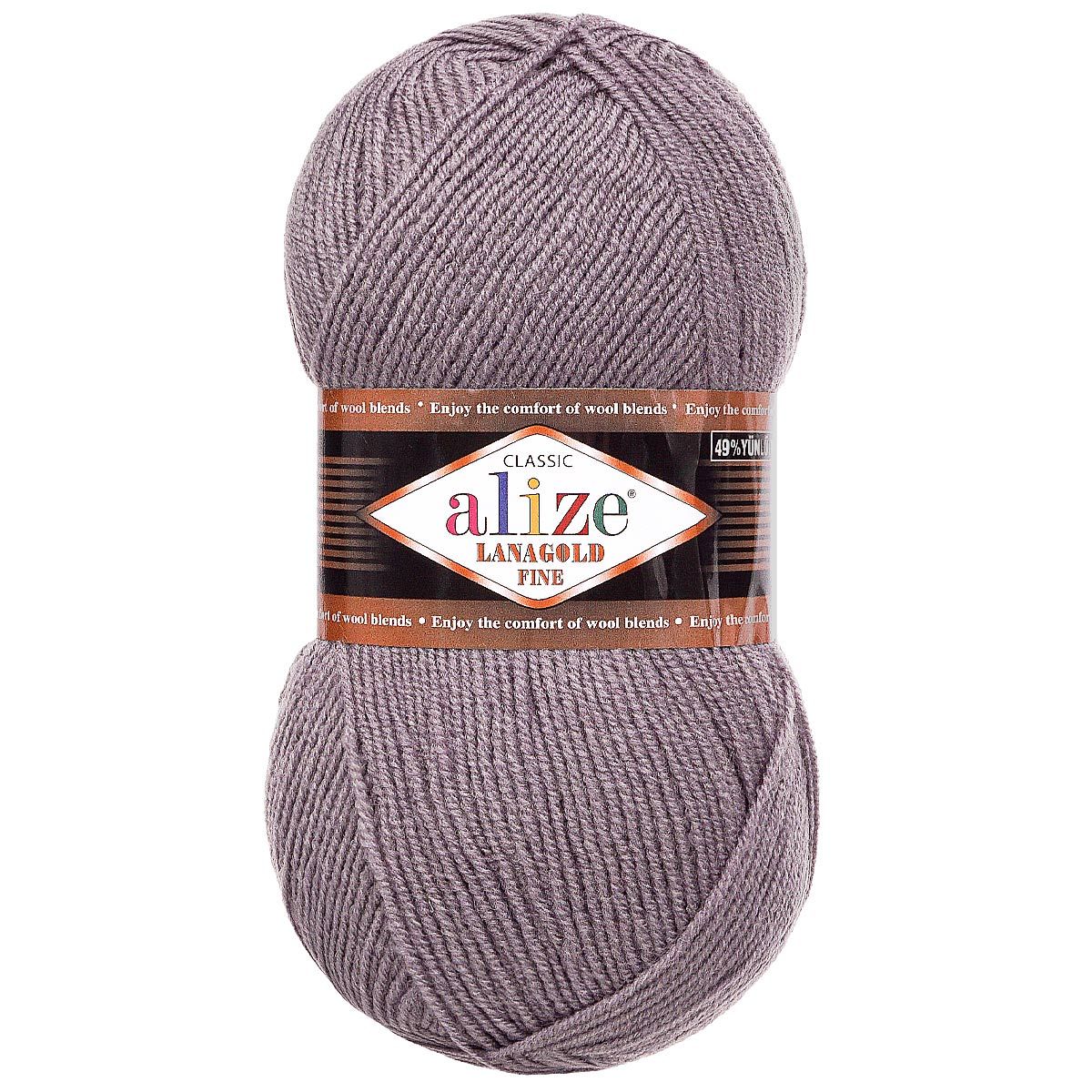 Пряжа Alize полушерстяная мягкая теплая Lanagold fine 100 гр 390 м 5 мотков 348 дымчатый - фото 4