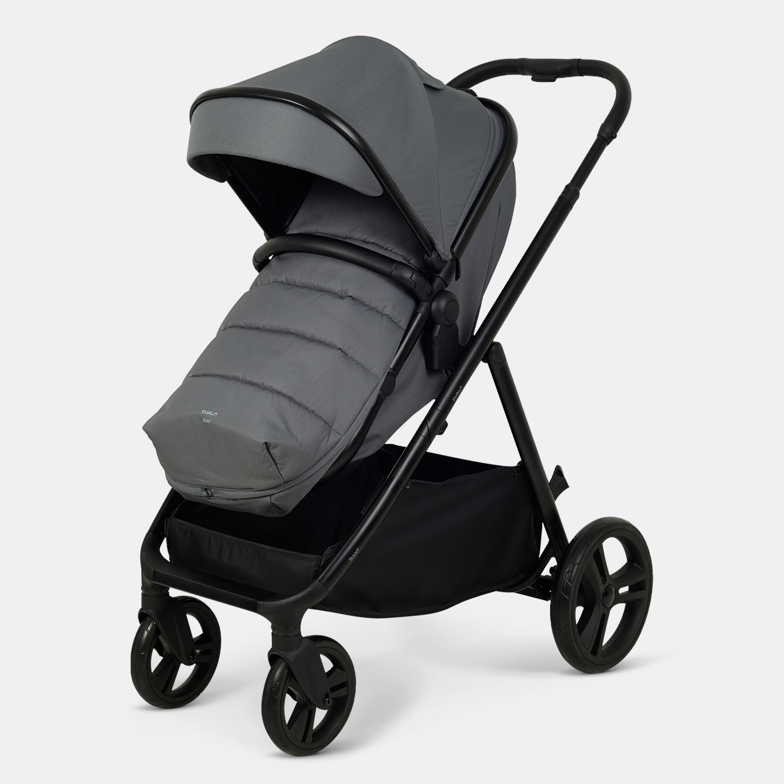Коляска 2в1 для двойни Rant Basic Dualo серый - фото 17