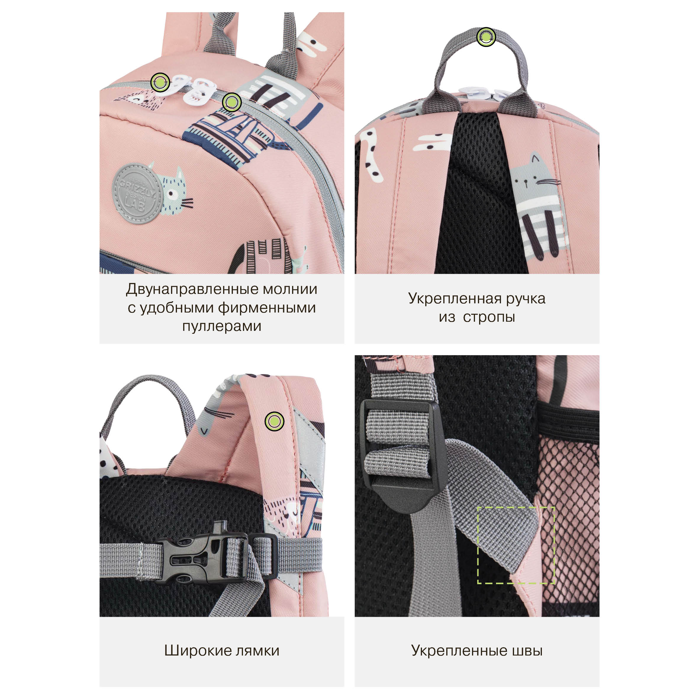 Рюкзак дошкольный Grizzly Кошки - фото 13