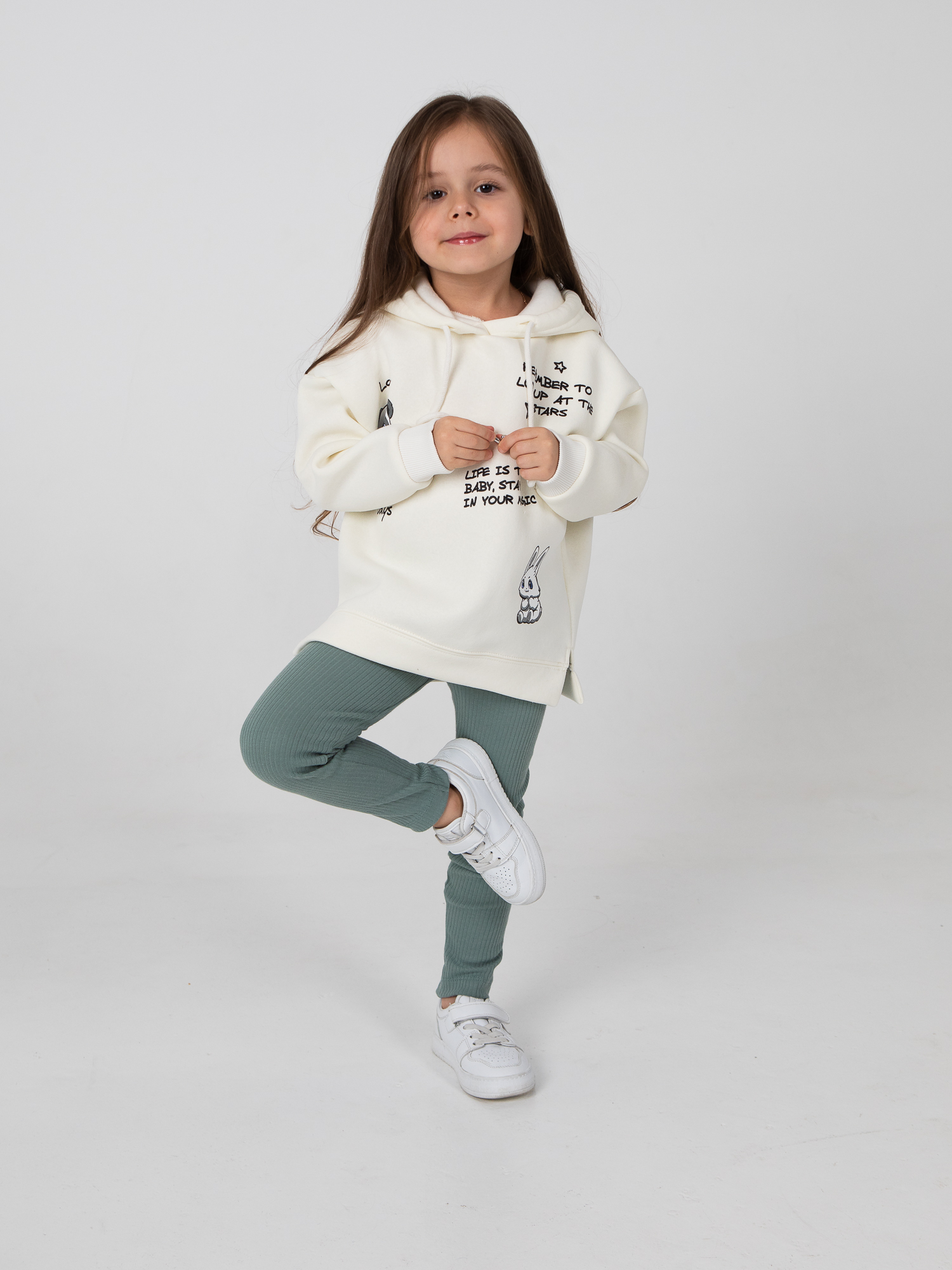 Леггинсы LEVA леггинсы для девочки_рубчик шалфей_полынь - фото 9