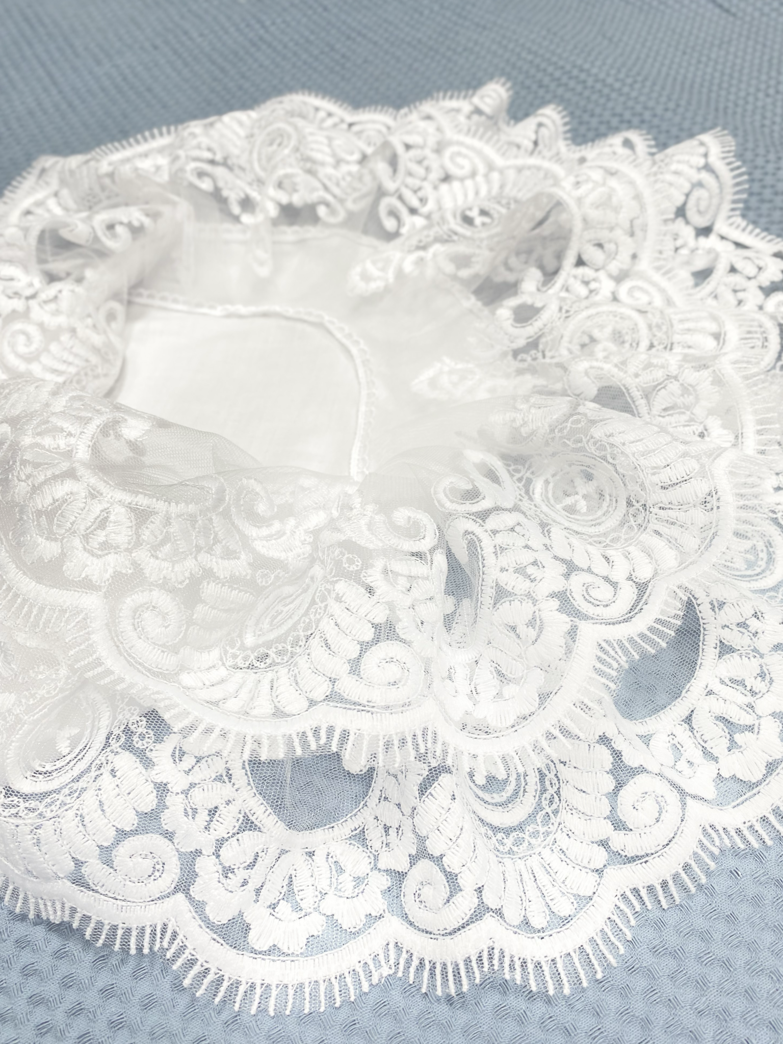 Конверт на выписку Делоникс Пеленка уголок с кружевом белый - фото 11