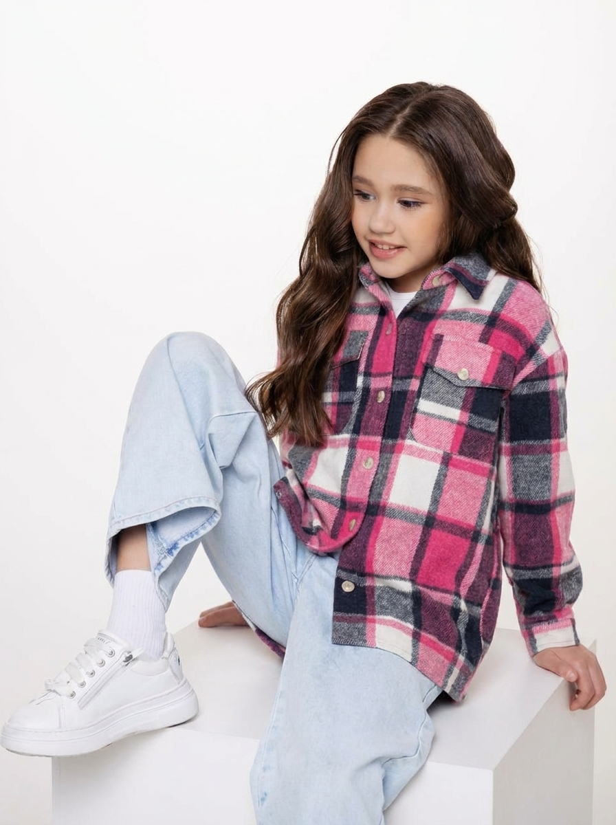 Рубашка ELLIE by Rina Kutz Р-0123/малиновый в клетку - фото 1