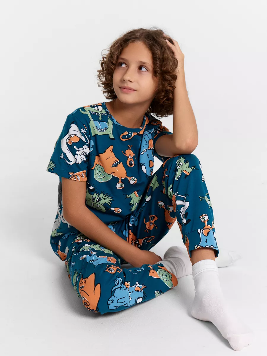 Пижама Mark Formelle (Марк Формэль) 563321-1/монстрики на синей бирюзе - фото 1