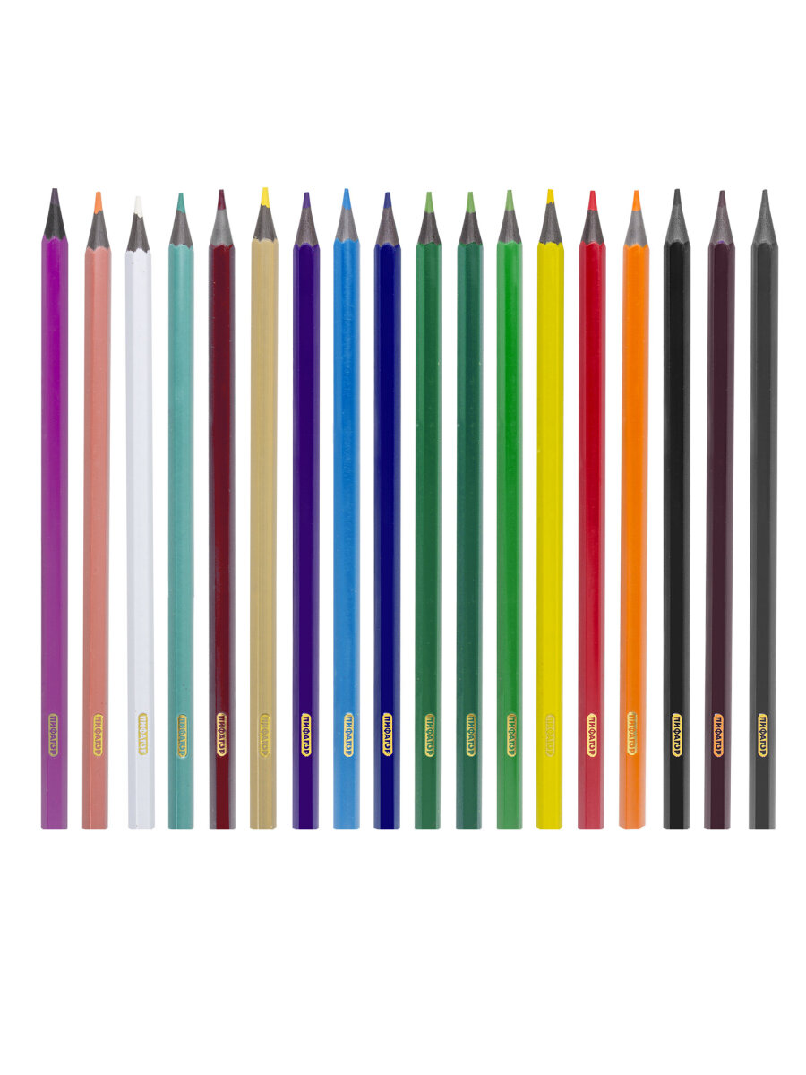 Карандаши цветные Пифагор 18 шт. - фото 8