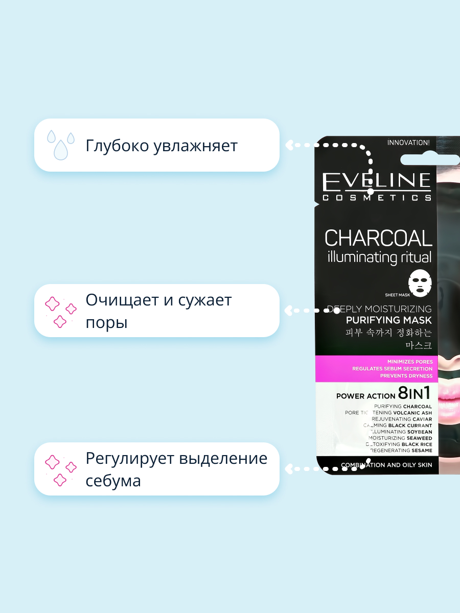 Маска тканевая EVELINE Разглаживающий ритуал - фото 3